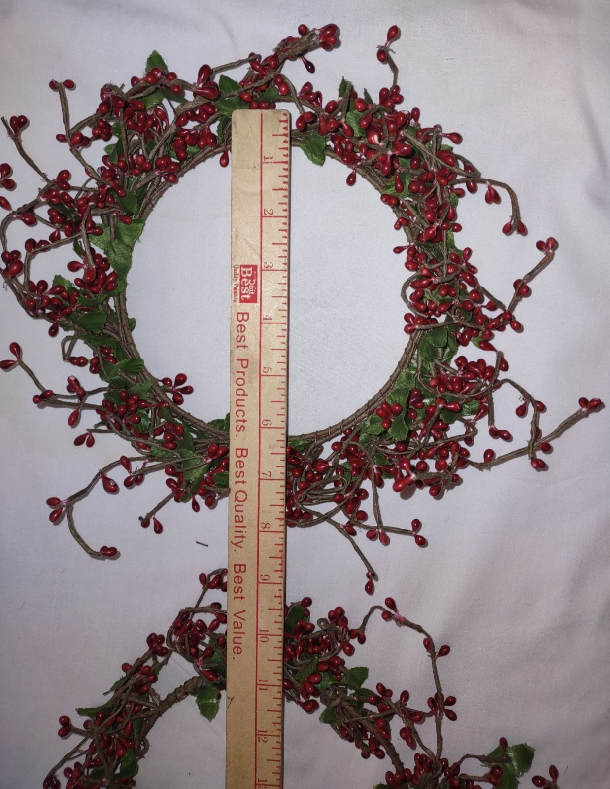 Berry Candle Rings / Wreath (lot of 3) 6″ 4″ Inner Dia – Red (Burgundy & Old Gol