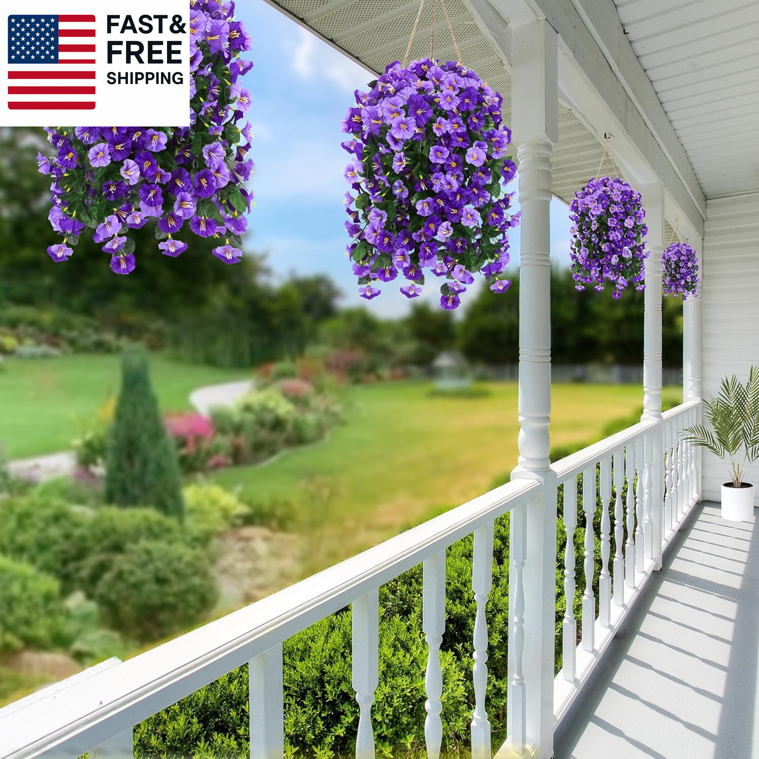 Artificial Fake Hanging Flowers Plants Outdoor outside Spring Summer Decoration