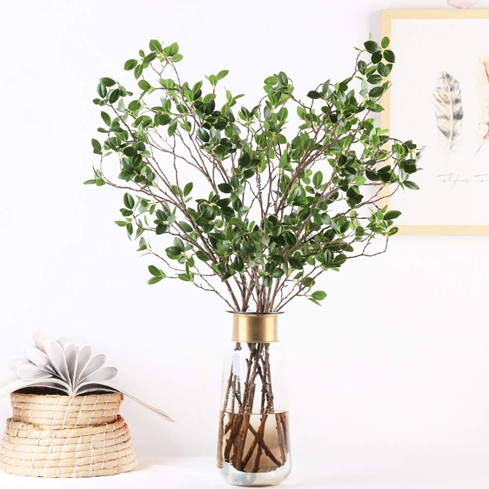 43″ Artificial Greenery Stems Plants Faux Leaf Green Eucalytus Branches Ficus…