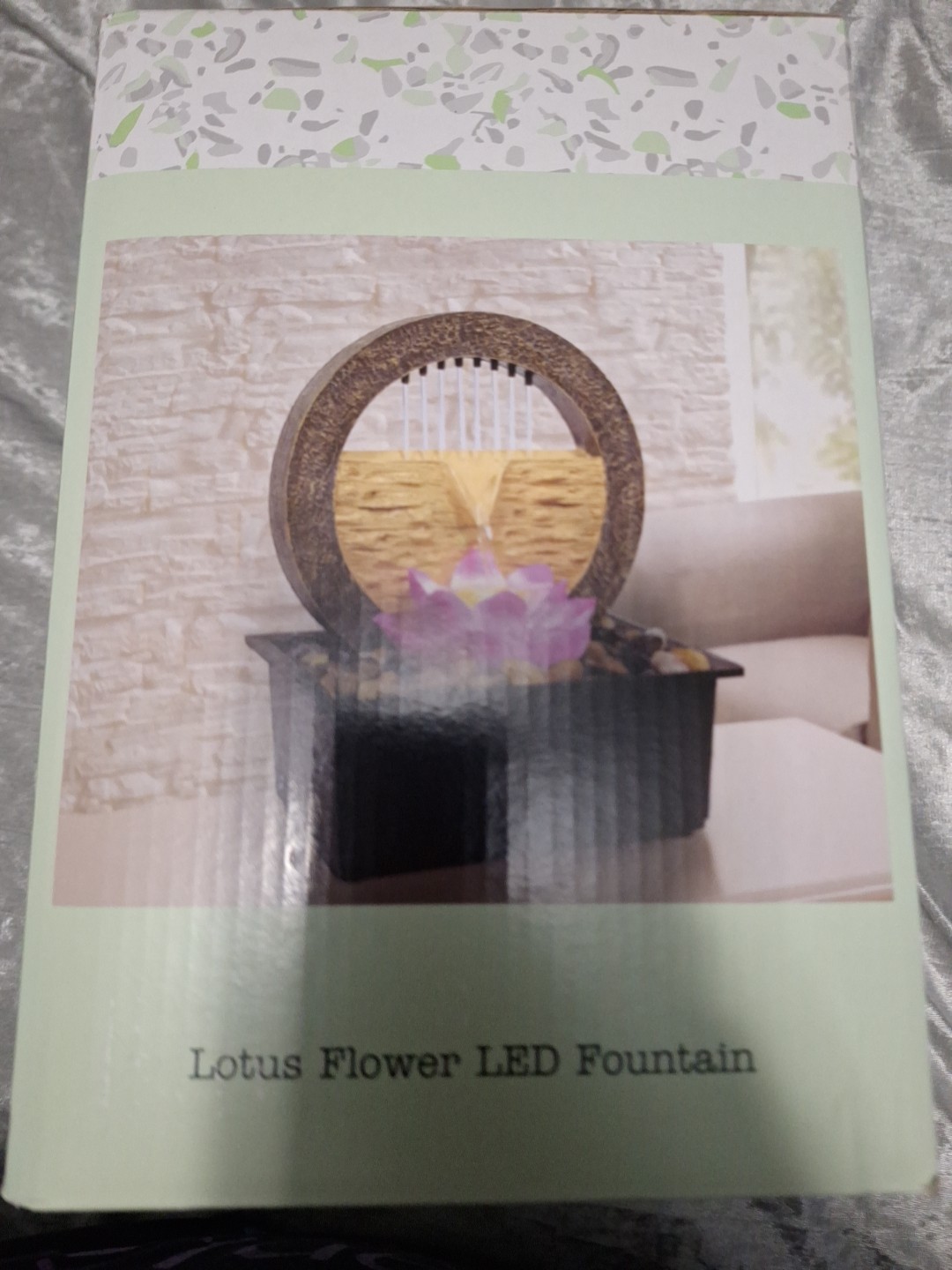 Lotus Flower LED Desk Top Water Fountain New In BOX