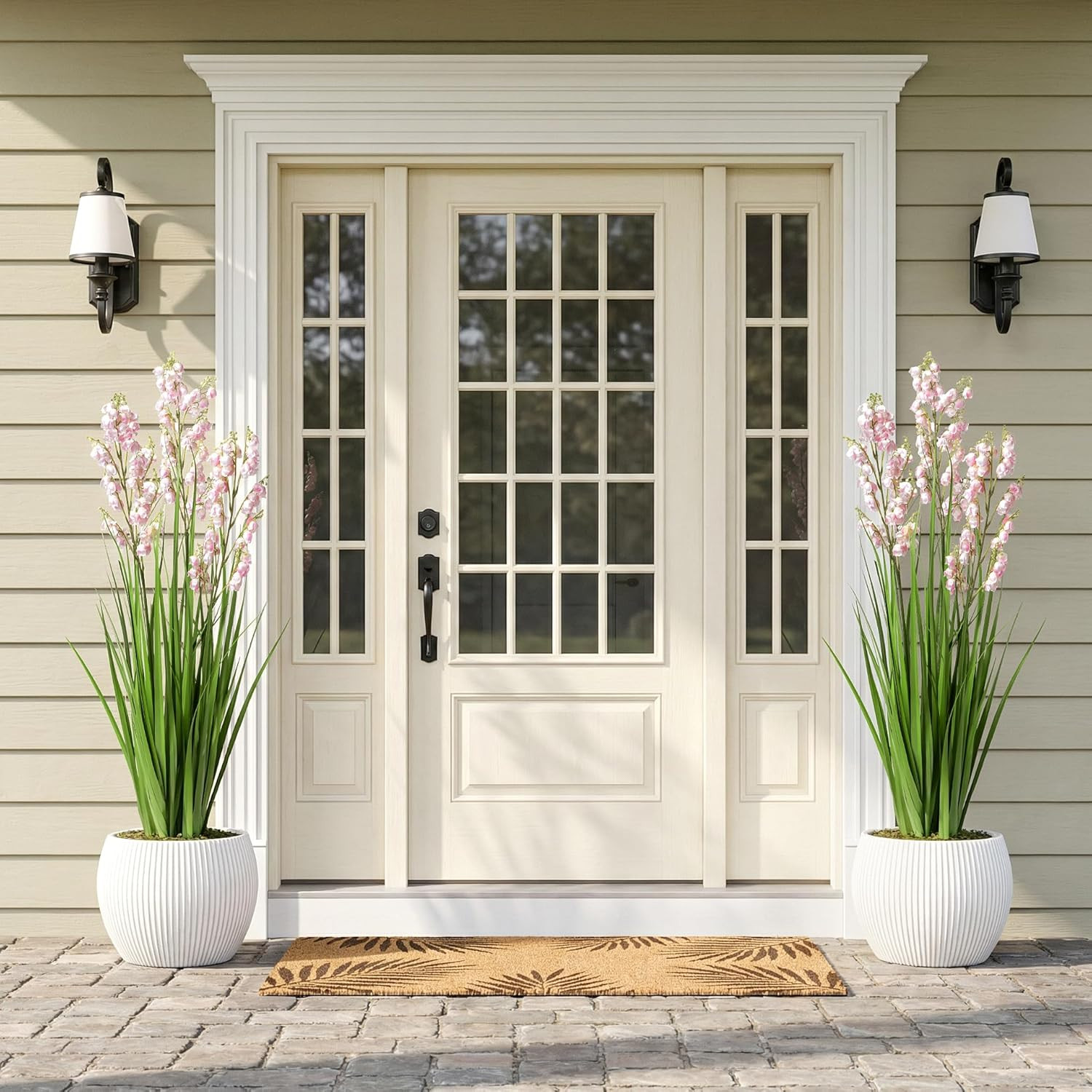 Artificial Pampas Grass – 36″ Pink Fake Plants for Indoor & Outdoor Decor (2Pcs)