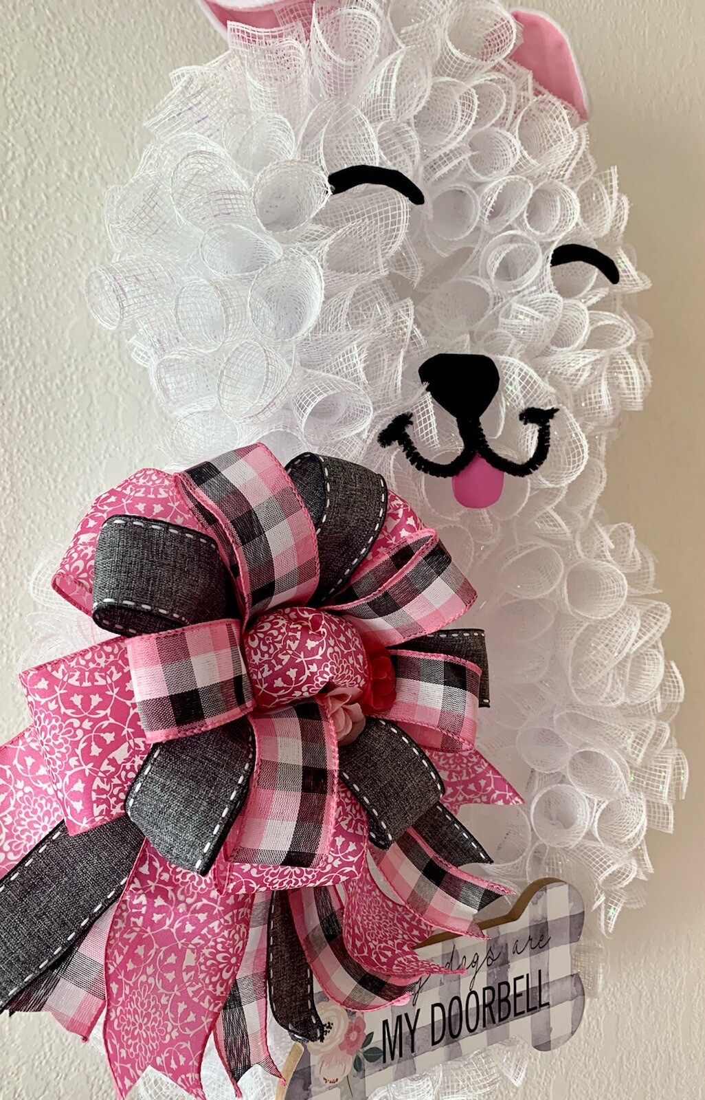 Deco Mesh Pet Dog Wreath, Door Decor, Wall Hanging, Puppy Wreath, Pet Decor