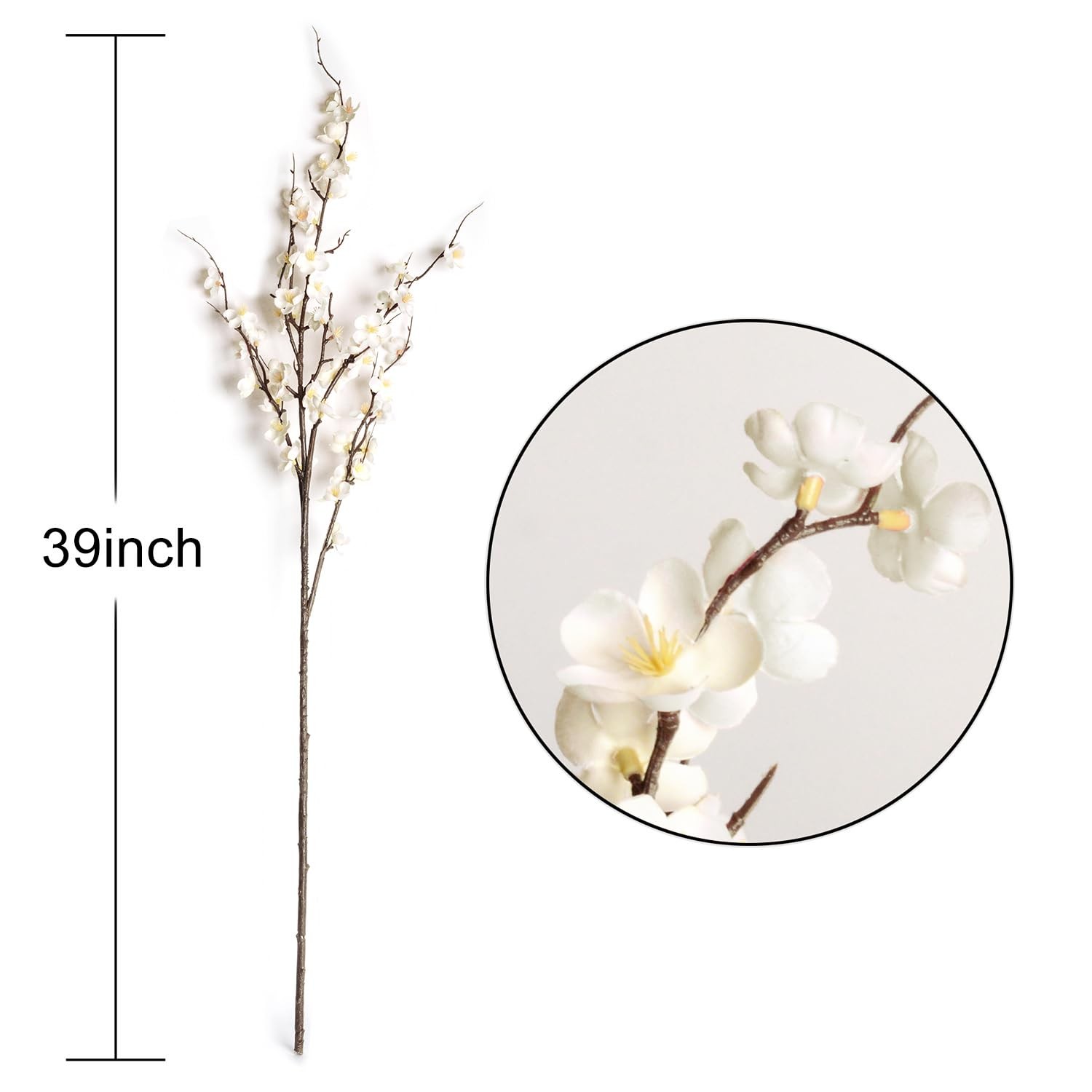 5Pcs Silk Cherry Blossom Branches 39” Artificial Flowers Faux Cherry Blossom…