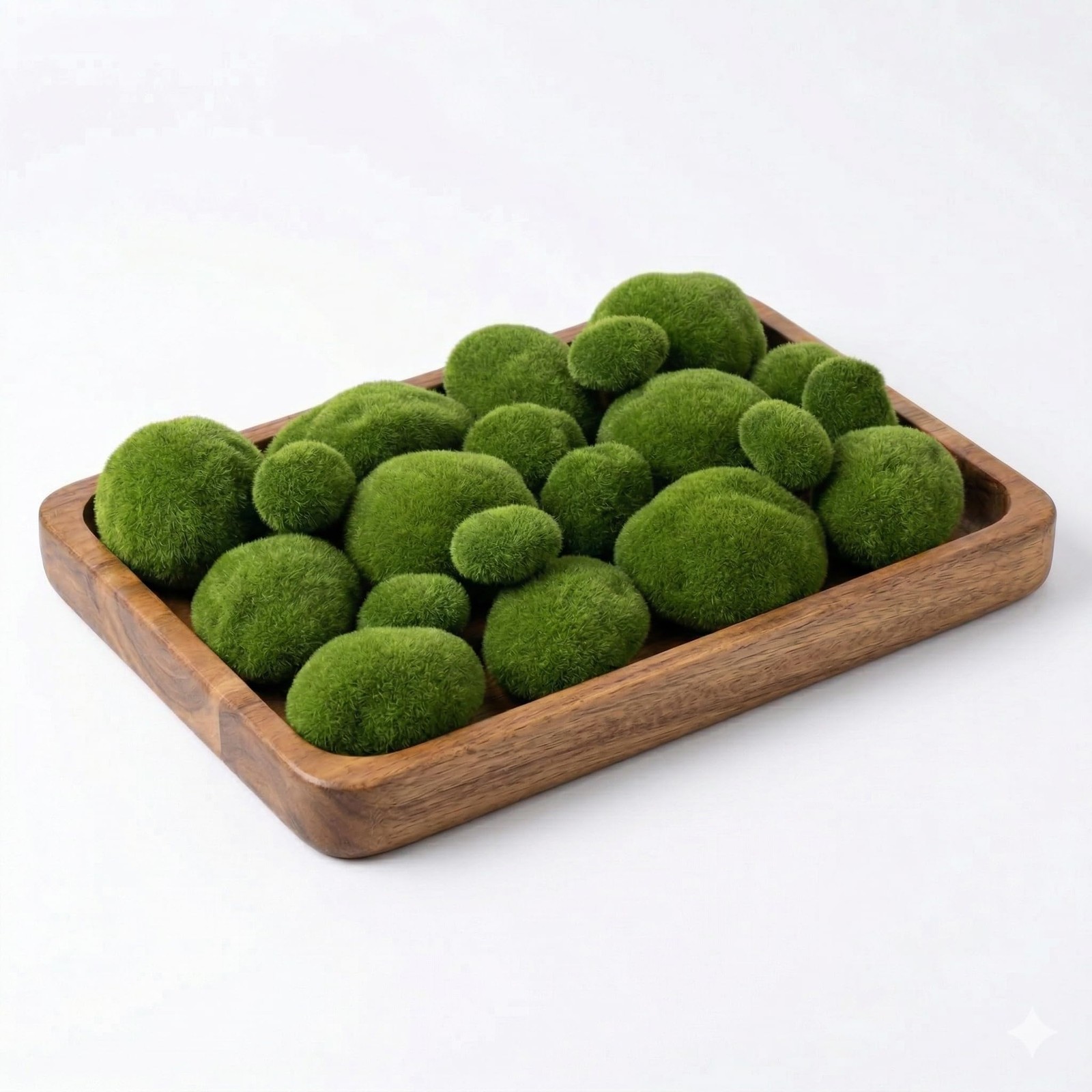 20 PCS Artificial Moss Rocks Faux Green Balls Fairy Garden Terrarium Stones
