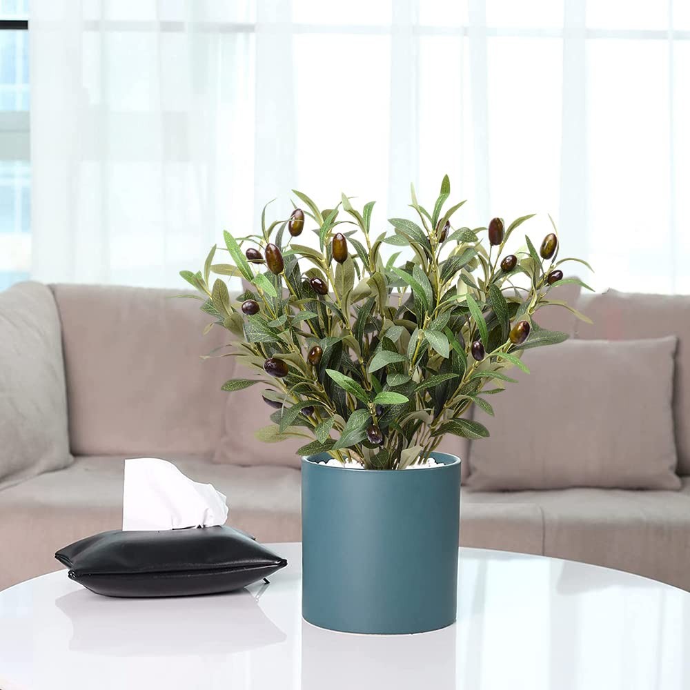 5 Pack Olive Branches Artificial Plants Greenery Stems Olive Leaves Fake Frui…