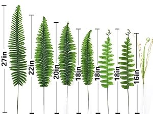 2PCS 45in Fake Ferns- Large Artificial Plants Outdoor, UV Resistant Artificial