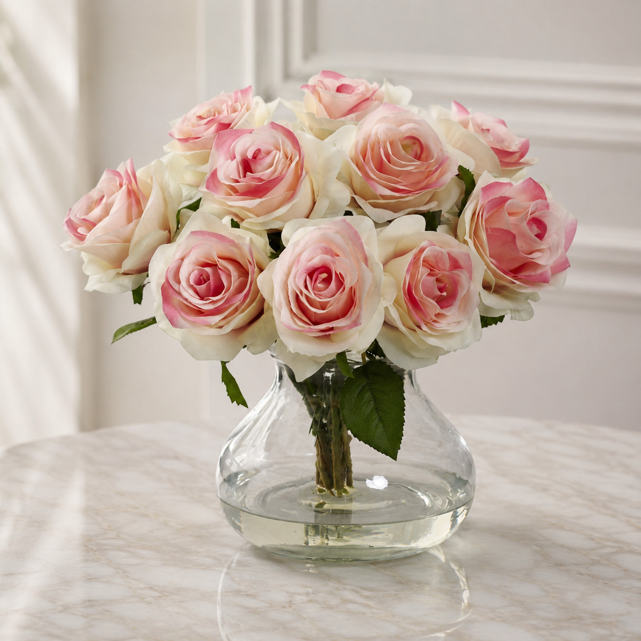 Rose Arrangement w/Vase Light Pink