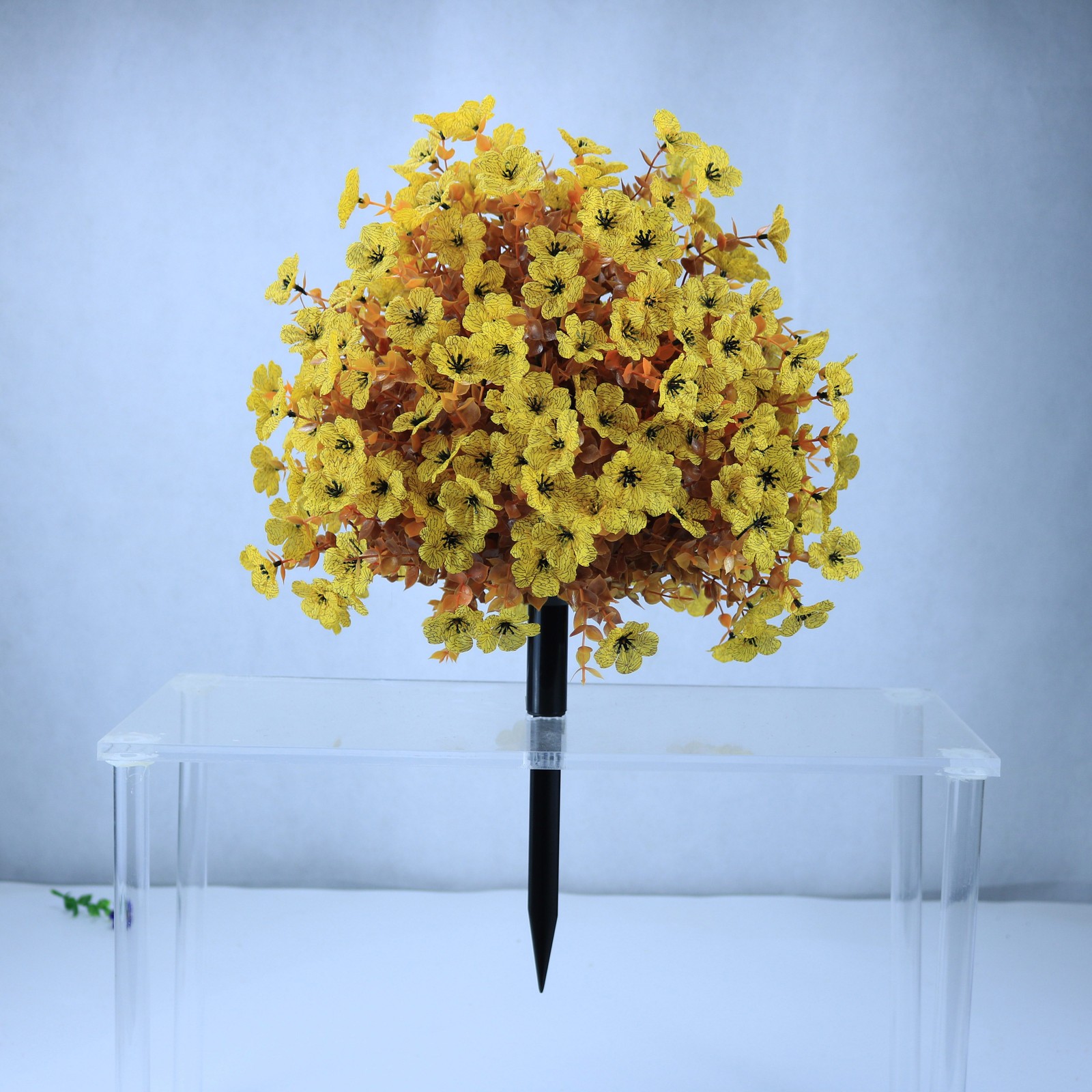 Fall Color Artificial Flowers UV Resistant Floral Stake for Garden Outdoor Use