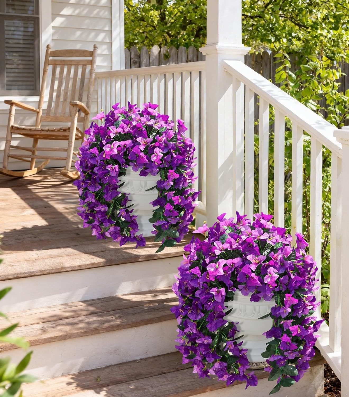 Artificial Bougainvillea Vines 2 Pack UV Resistant Outdoor Flowers for Garden…