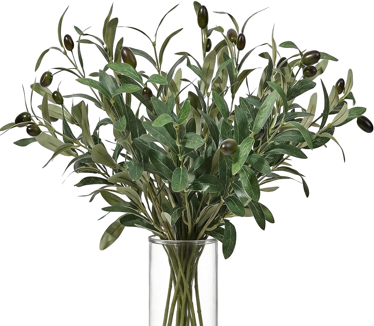 10 PCS 18 Inch Faux Olive Branches for Vases – Realistic Faux Olive Tree Stem…