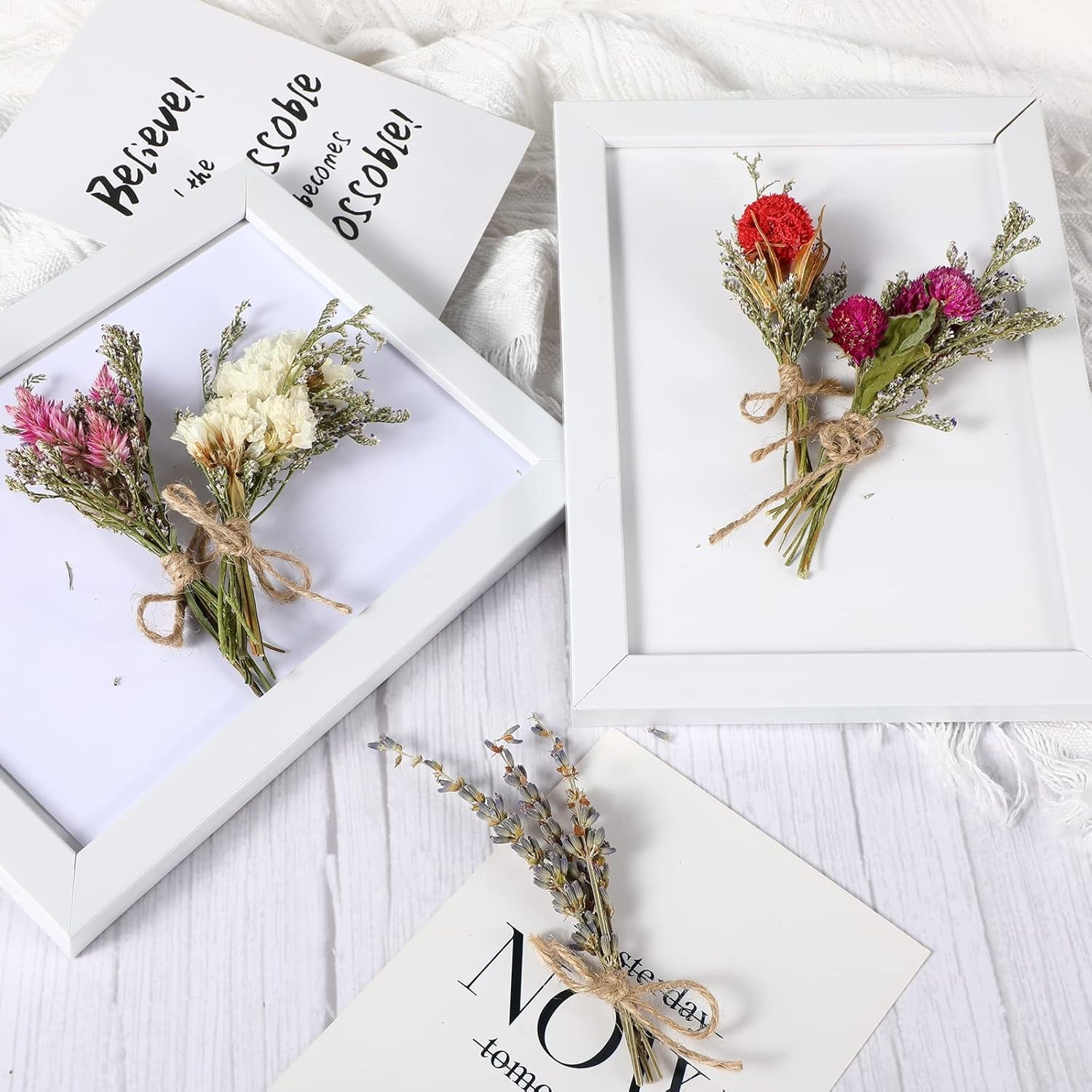 20 Pcs Mini Dried Flowers Bouquets Natural Gypsophila Don’T Forget Me Flower Bou