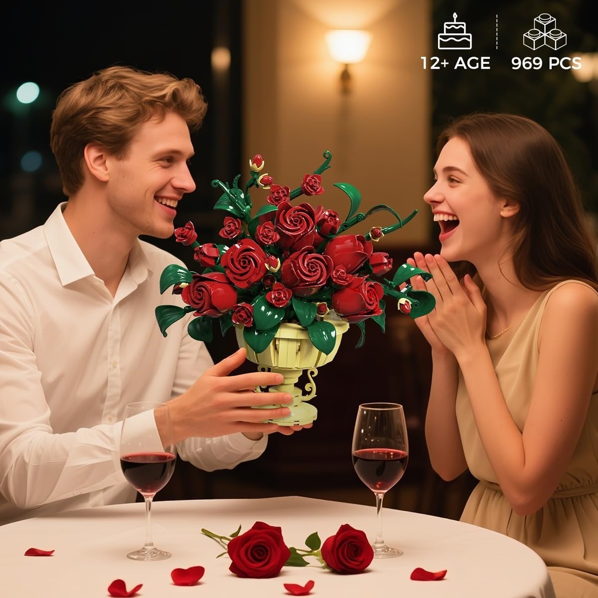 PLAXSOON Rose Flower Building Set for Adults | Bonsai Plant Kit