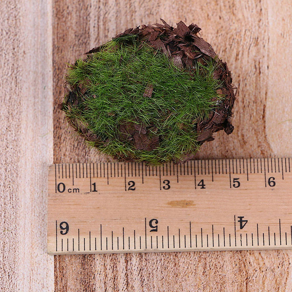 6pcs/Pack Green Moss Stone Artificial Grass Wood Fake Rock Blocks Simulation