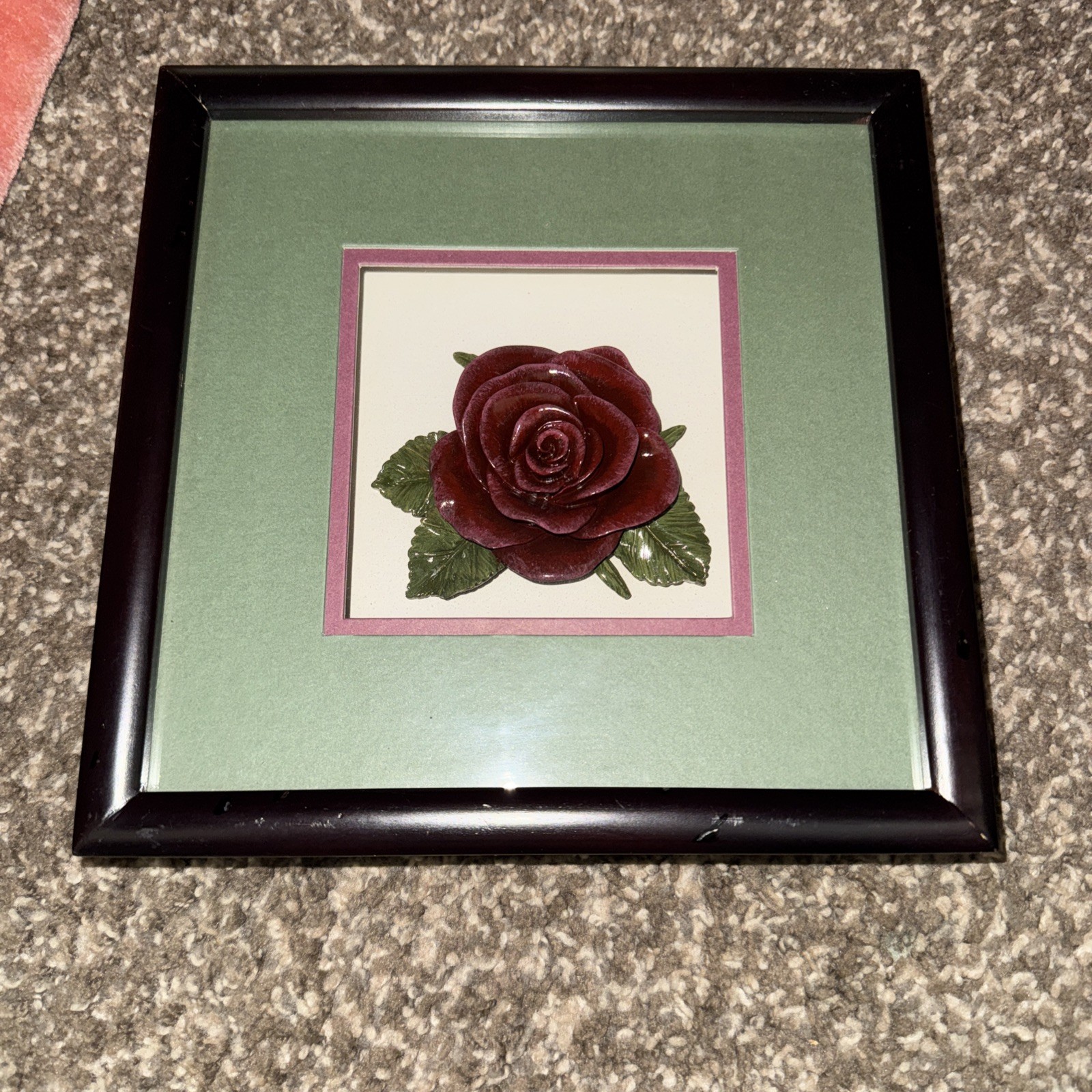 Bright Star Designs Porcelain Rose Shadow Box Wall Art Floral Decor