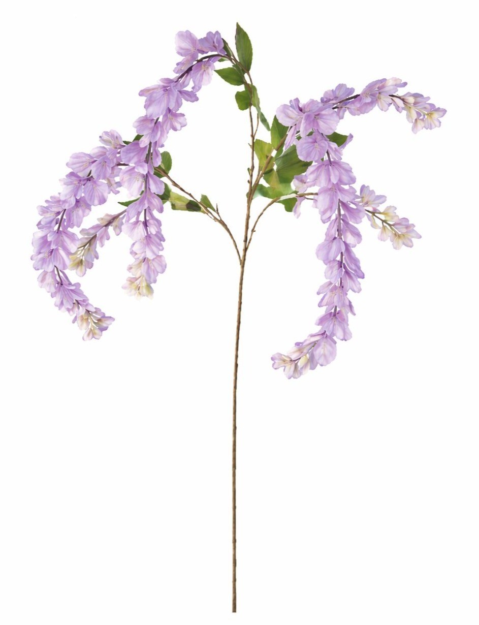 Lavender Wisteria Stem 43 Inch Artificial Hanging Flowers Purple Silk Wisteria S