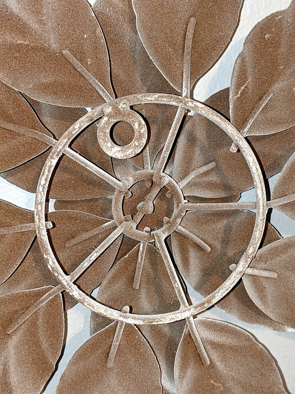 Hobby Lobby Hanging Metal Flower Wall Art Home Decor Teal Brown White 12” Lot 2