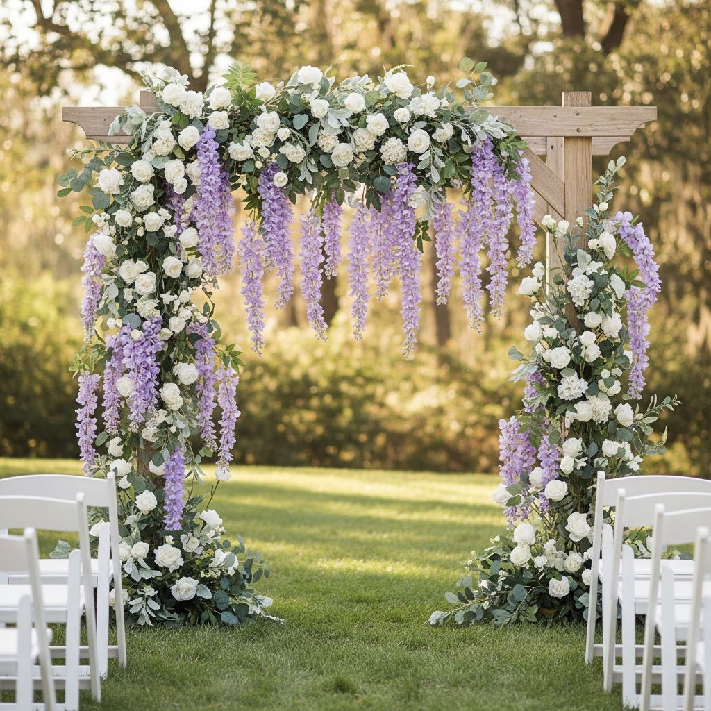Lavender Wisteria Stem 43 Inch Artificial Hanging Flowers Purple Silk Wisteria S