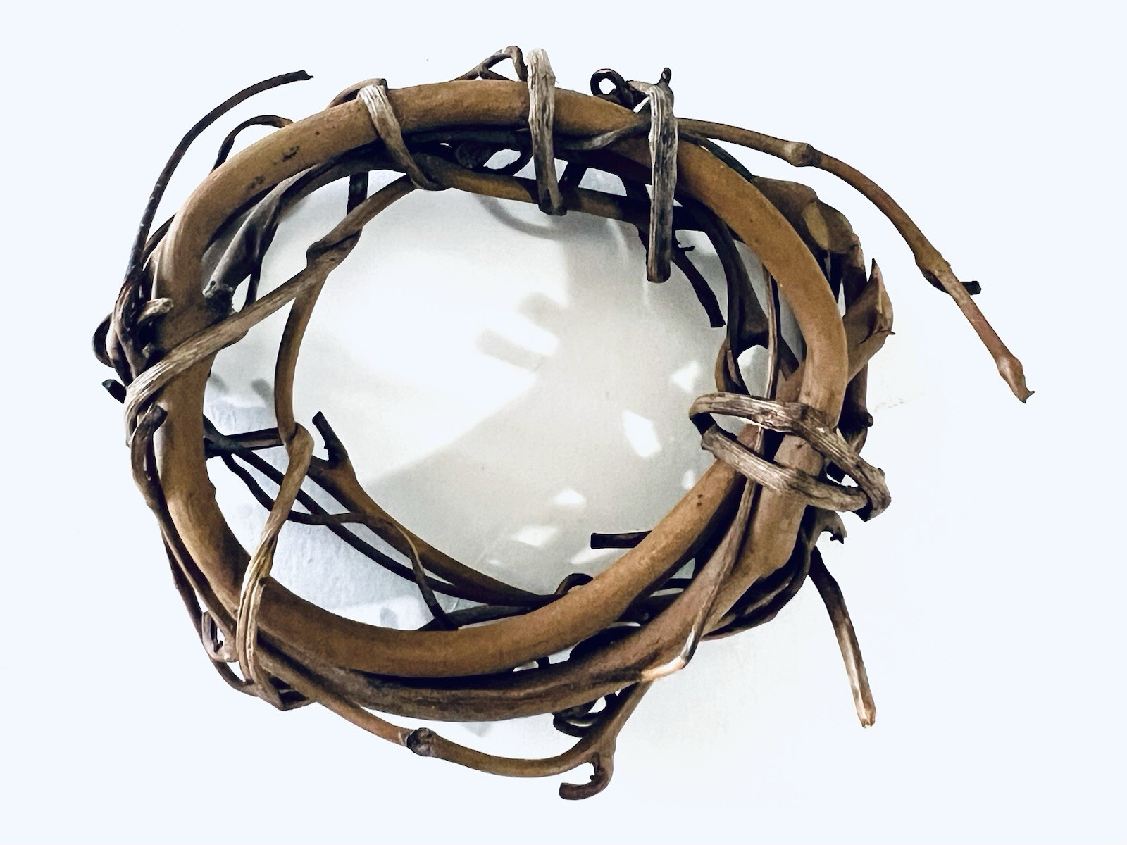 Rustic Natural Grapevine Wreath Ring Mini Vine Twig Candle Farmhouse Decor 4”