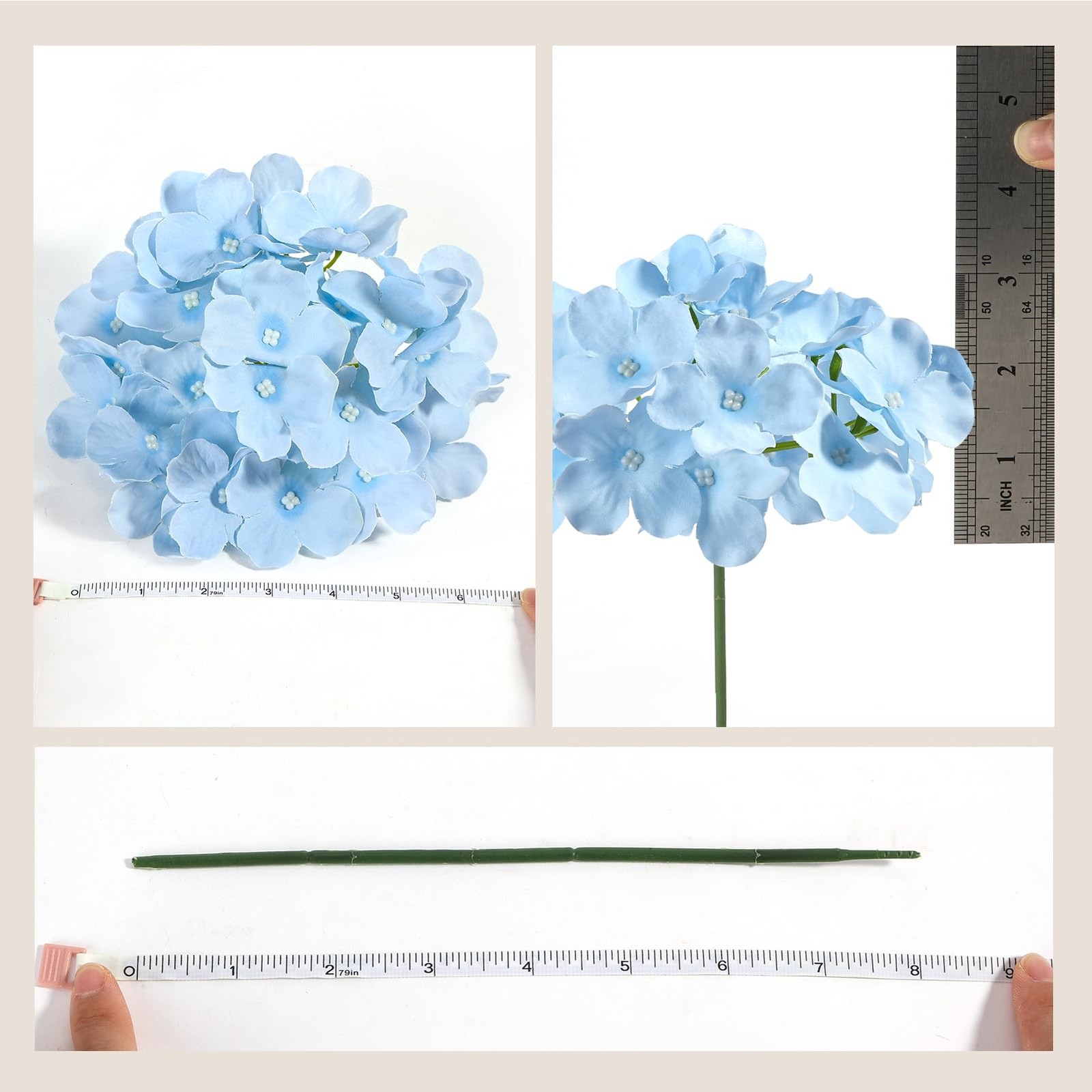 404PCS Hydrangea Artificial Flowers, Silk Artificial Flowers Heads with Stems…