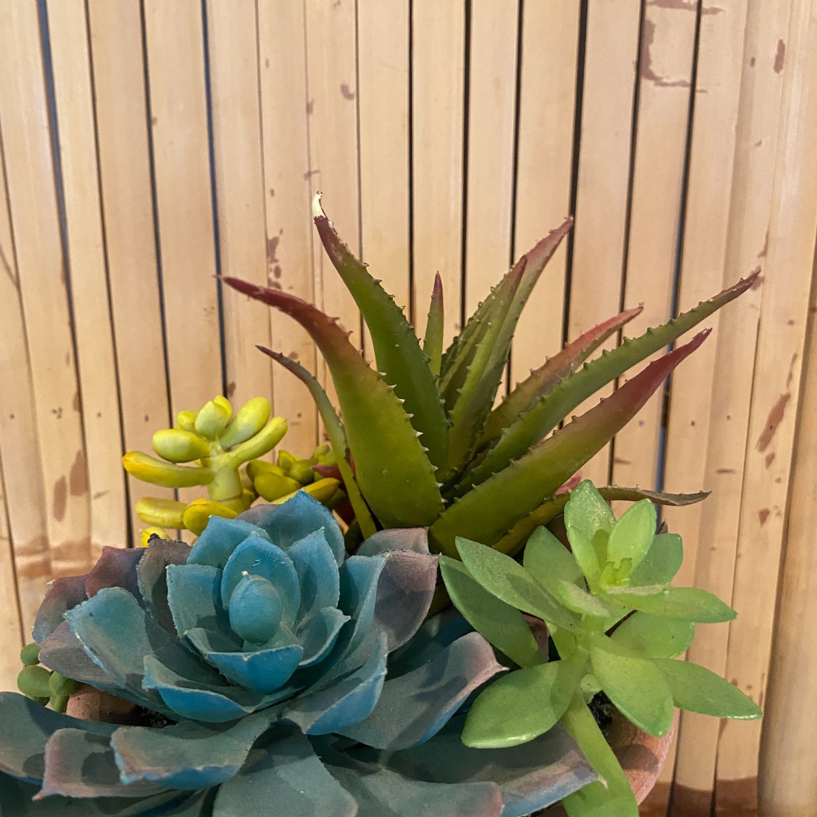 Cottagecore Faux Terracotta Pottery Succulent Arrangement Desert Boho Home Decor