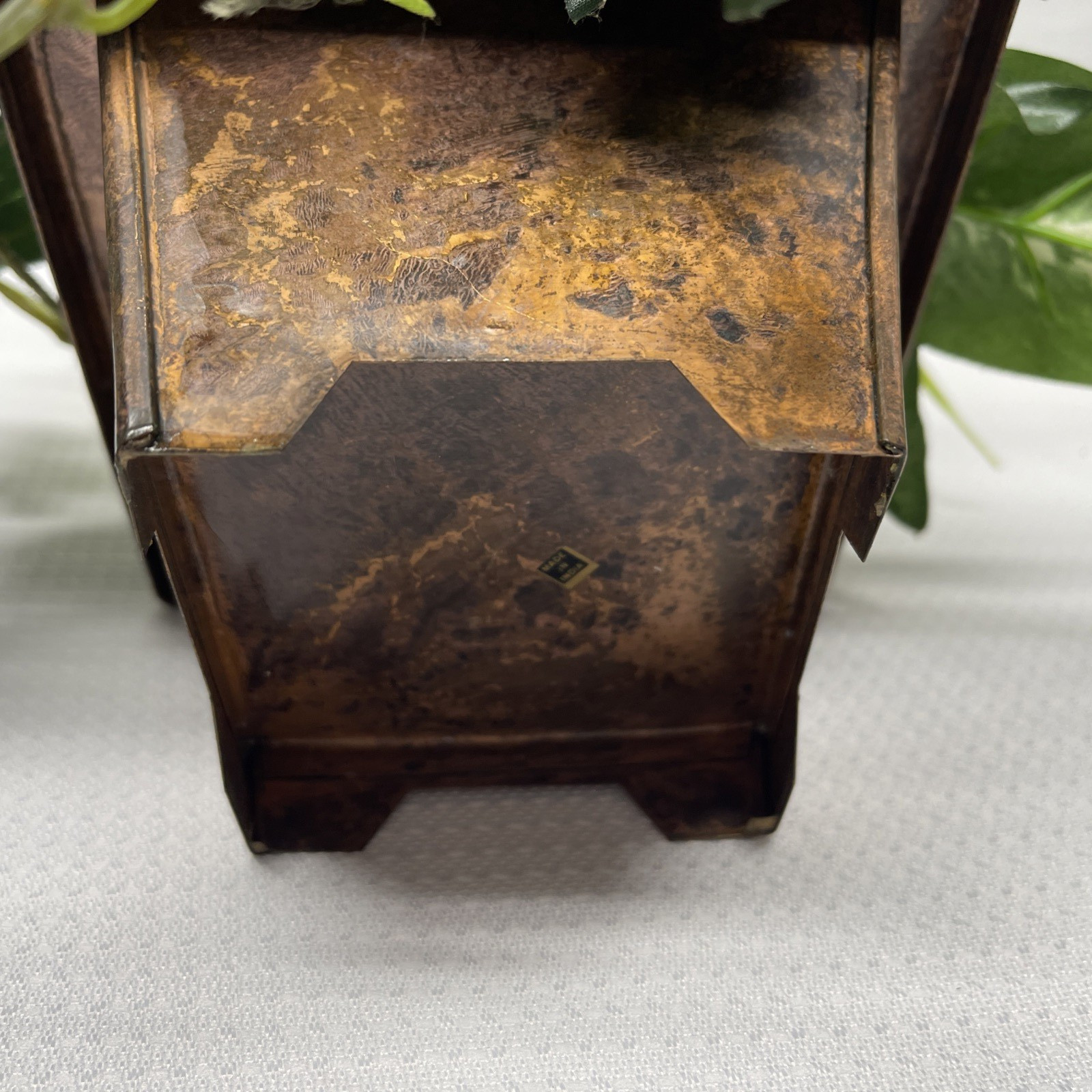 Artificial Indoor Mixed Plants Faux Copper Square Planter Pot 13″ Tall 15″ Wide