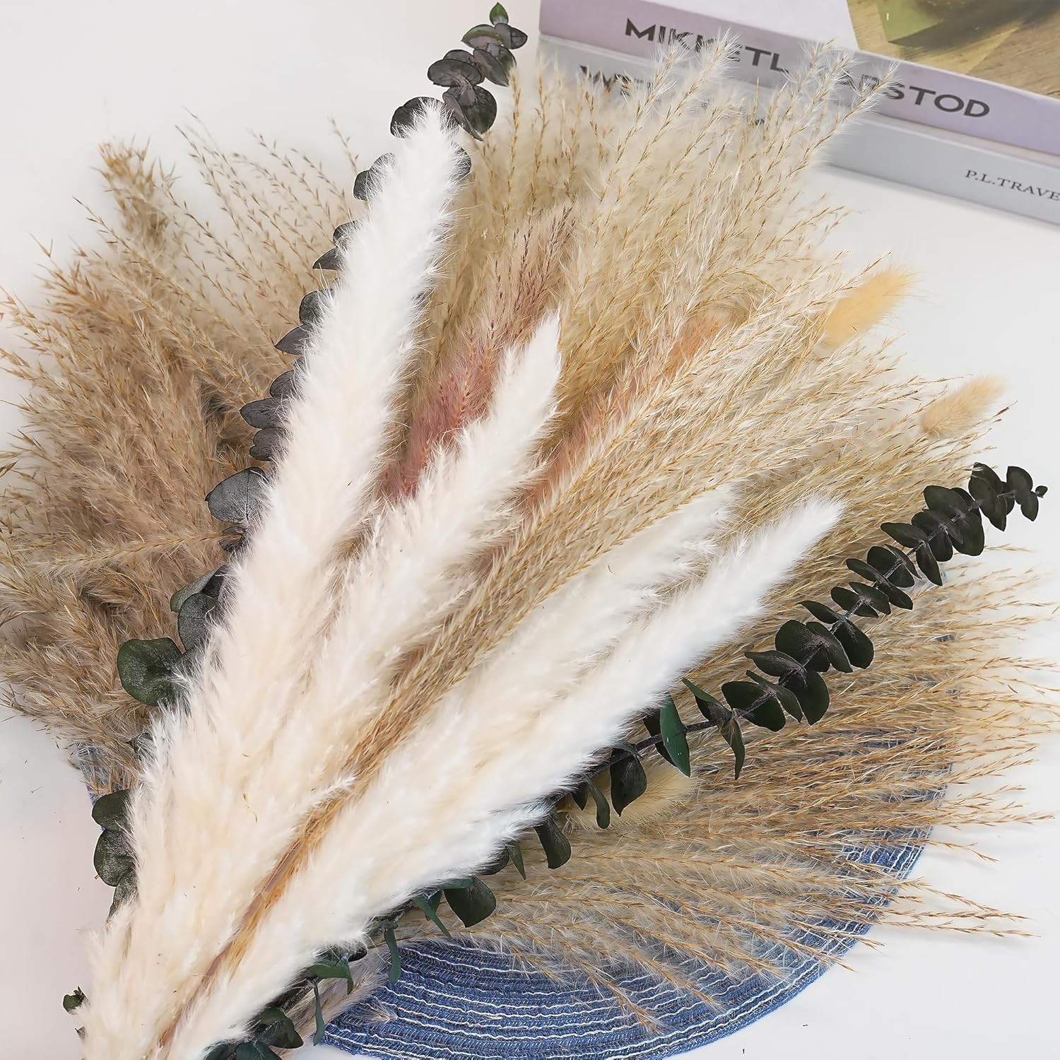 Pampas Grass Decor Dried Flower Bouquet Boho Centerpieces for Tables Floors