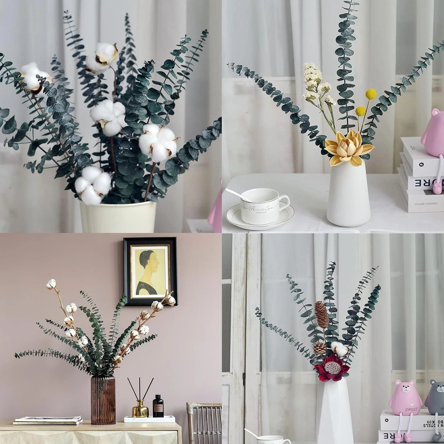 Eucalyptus for Shower 10 Pcs Hanging Dried Eucalyptus Stems 17″ Real Eucalyptus