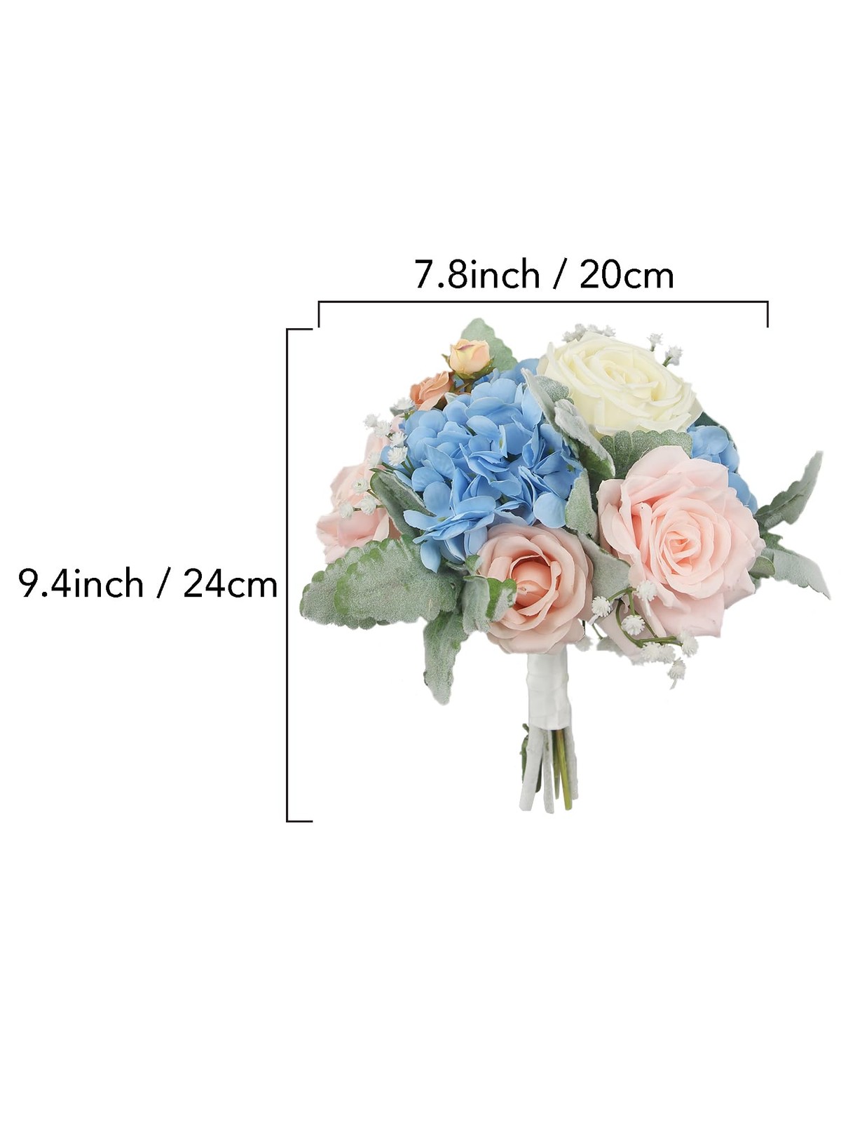 Pink Blue Artificial Flowers Bridesmaid Bridal Bouquet Wedding Prom Decor