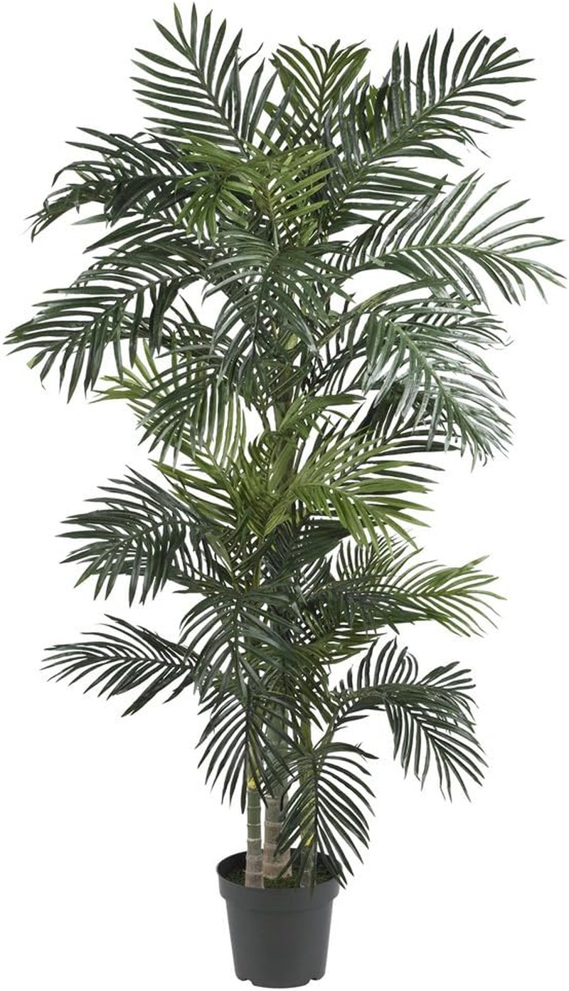 48″ Dracaena Silk Plant & 6.5Ft Golden Cane Palm Tree – Real Touch Green Decor