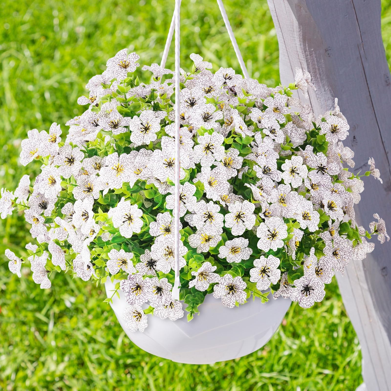 24 Bundles Artificial Flowers for Outdoor, Fake Plastic Plants for Spring Sum…