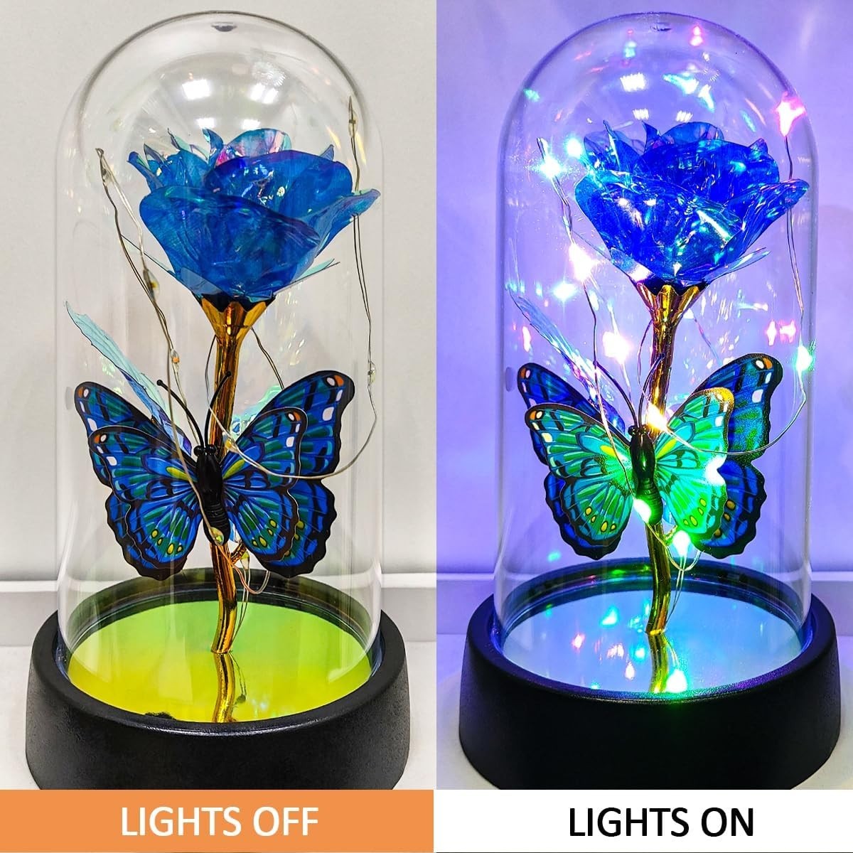 Flores De Rosas Artificiales Galaxy Rose Siempre Encantada Con Luz Led Colorida