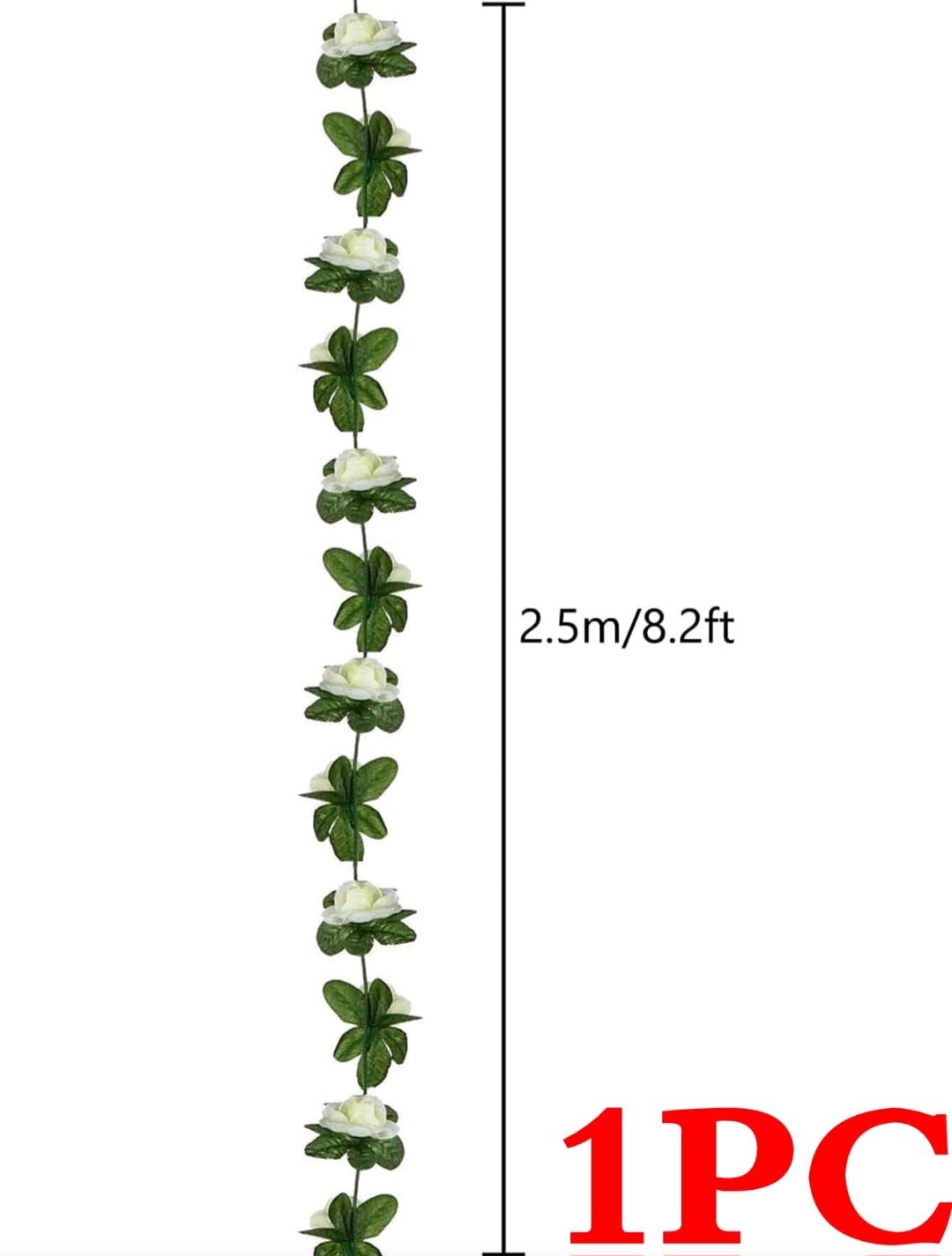 12Pcs Artificial Rose Vine Flower Garland Wedding Baby Shower Wall Decor 8ft