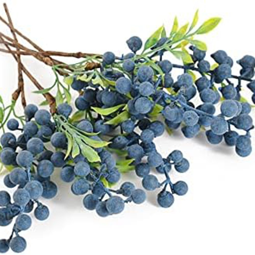 Artificial Blueberries Blueberry Stems Lightweight Design Multiple Uses