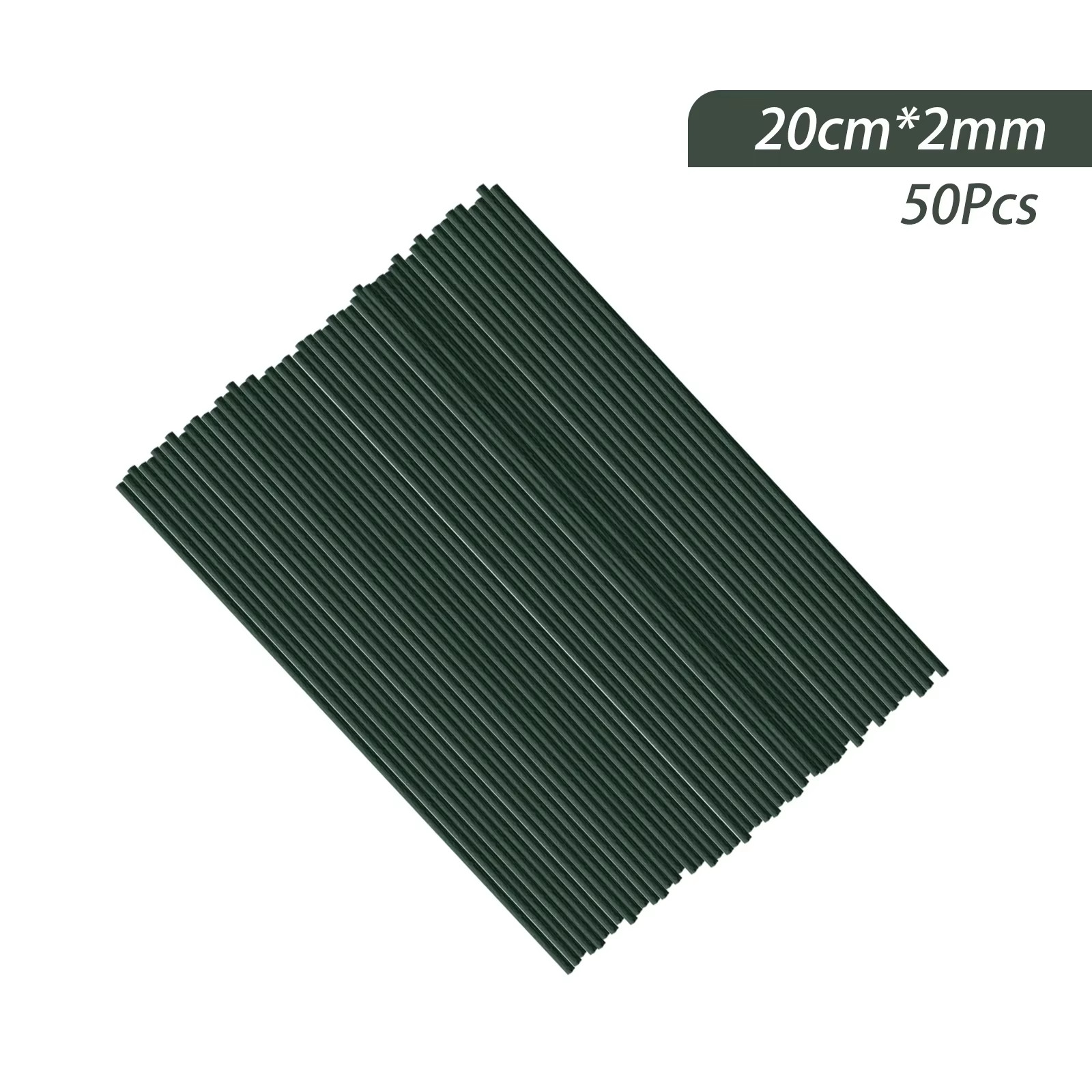 50Pcs 15/20/25/30/40Cm Artificial Green Flower Stems DIY Floral Material Handmad