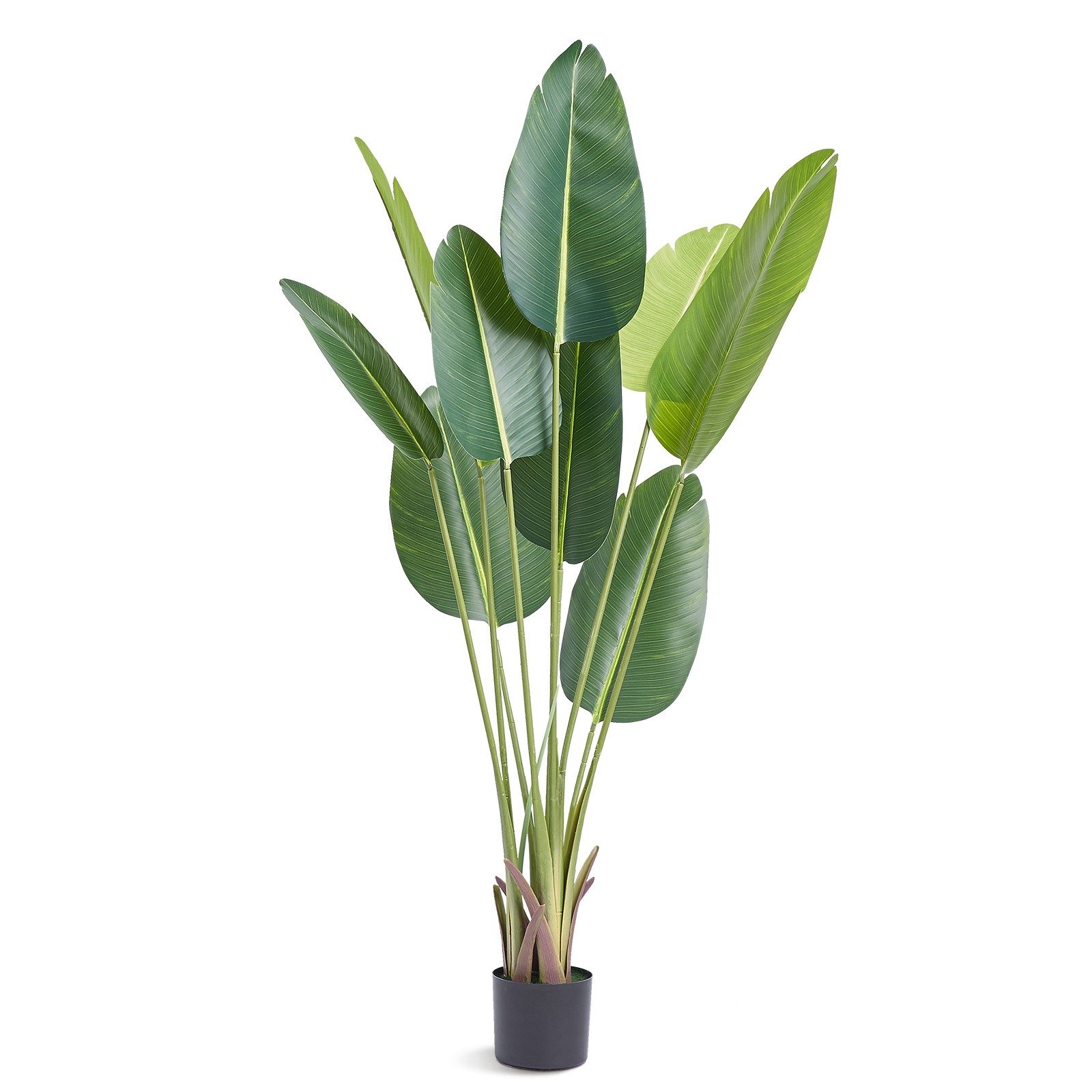 VEVOR Bird Of Paradise 5ft Tall Fake Palm Tree Faux Silk Plant in Pot Home Decor