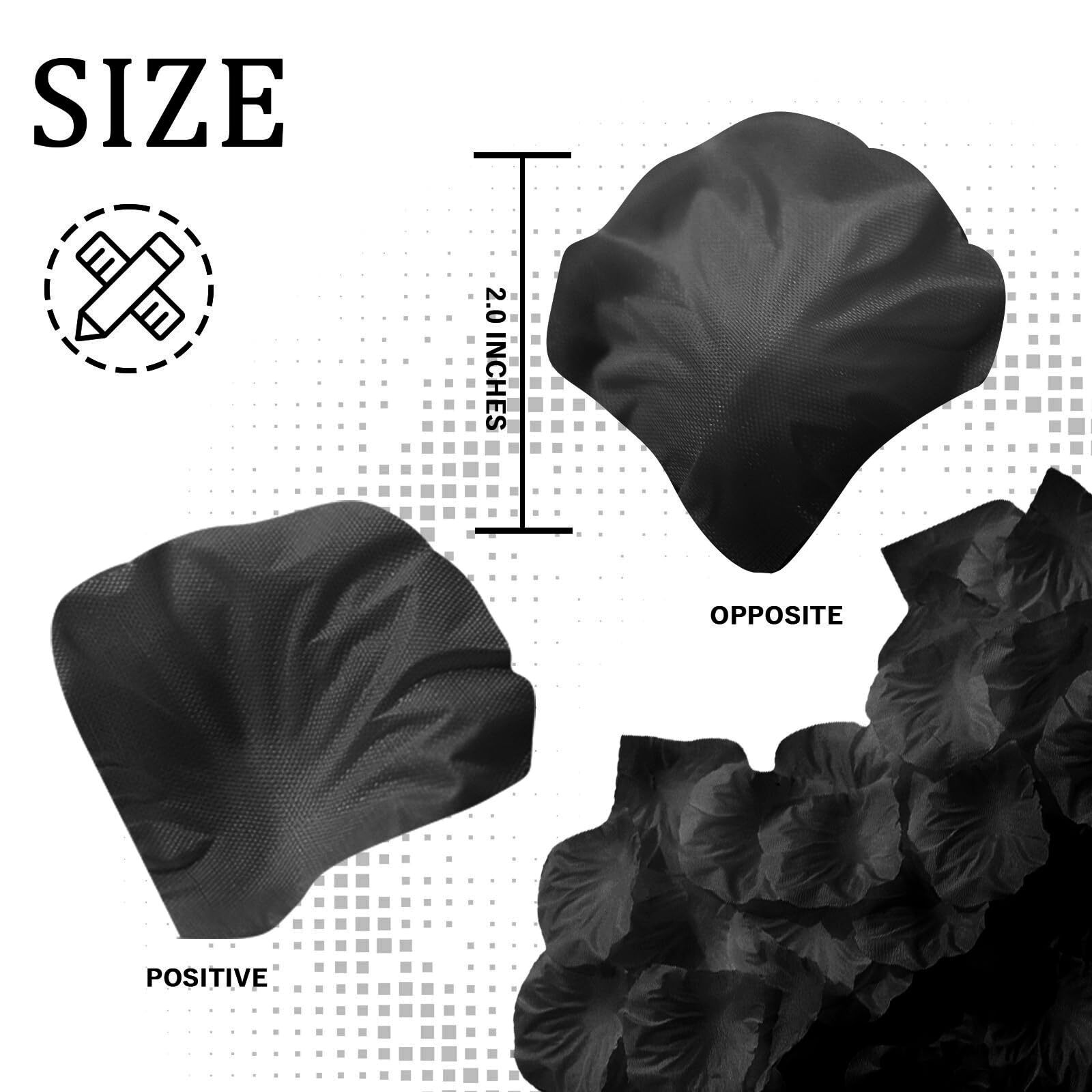 1500PCS Black Artificial Silk Rose Petals Wedding Party Decor Table Scatter