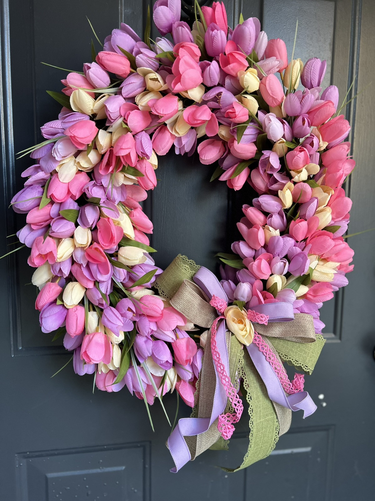 Tulip Wreath, Spring Wreath, Wreath For Mom, New Home Gift, Tulip Lover