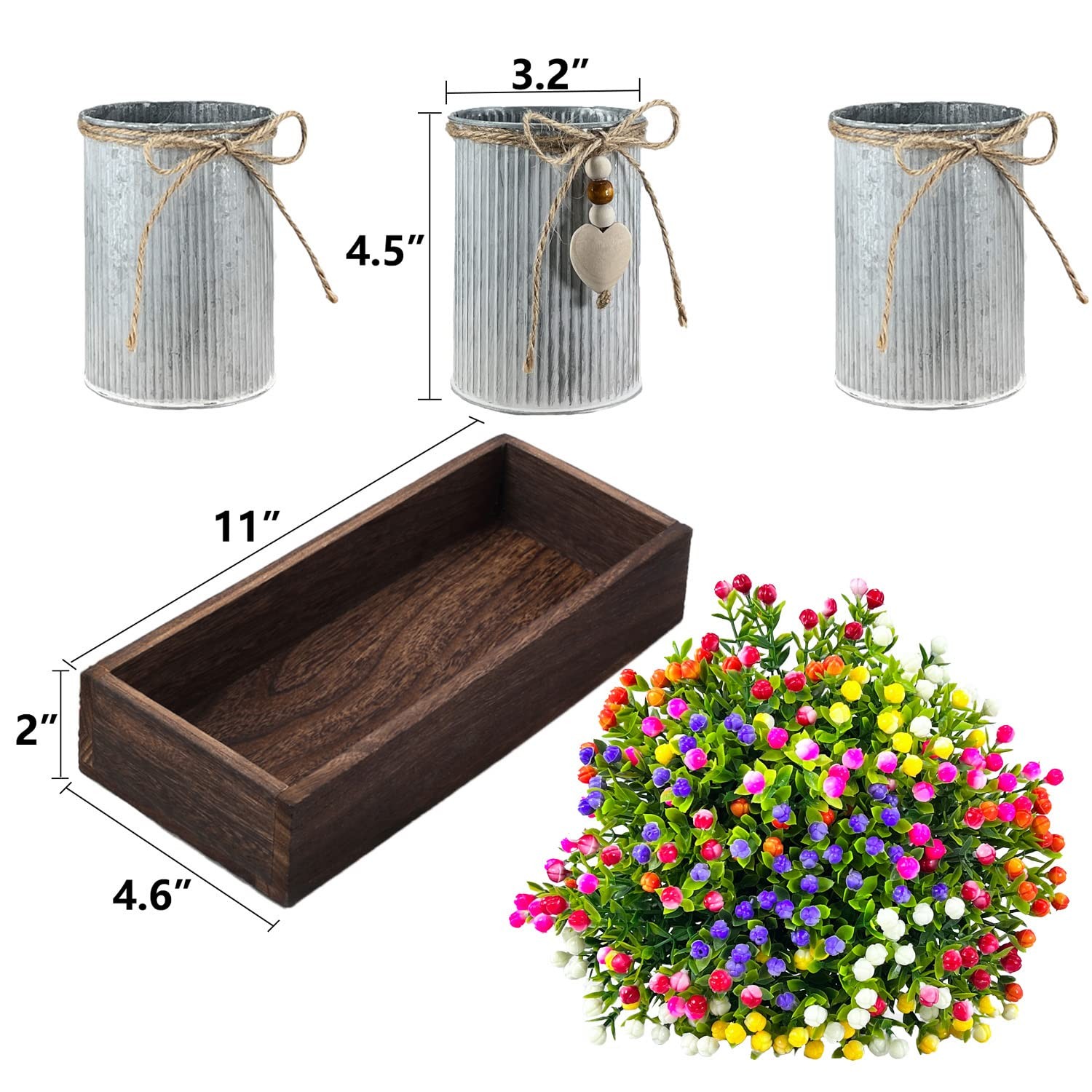 HEMYLU Table Centerpiece Decoration Artificial Flower Set with 3 Fake Milan B…
