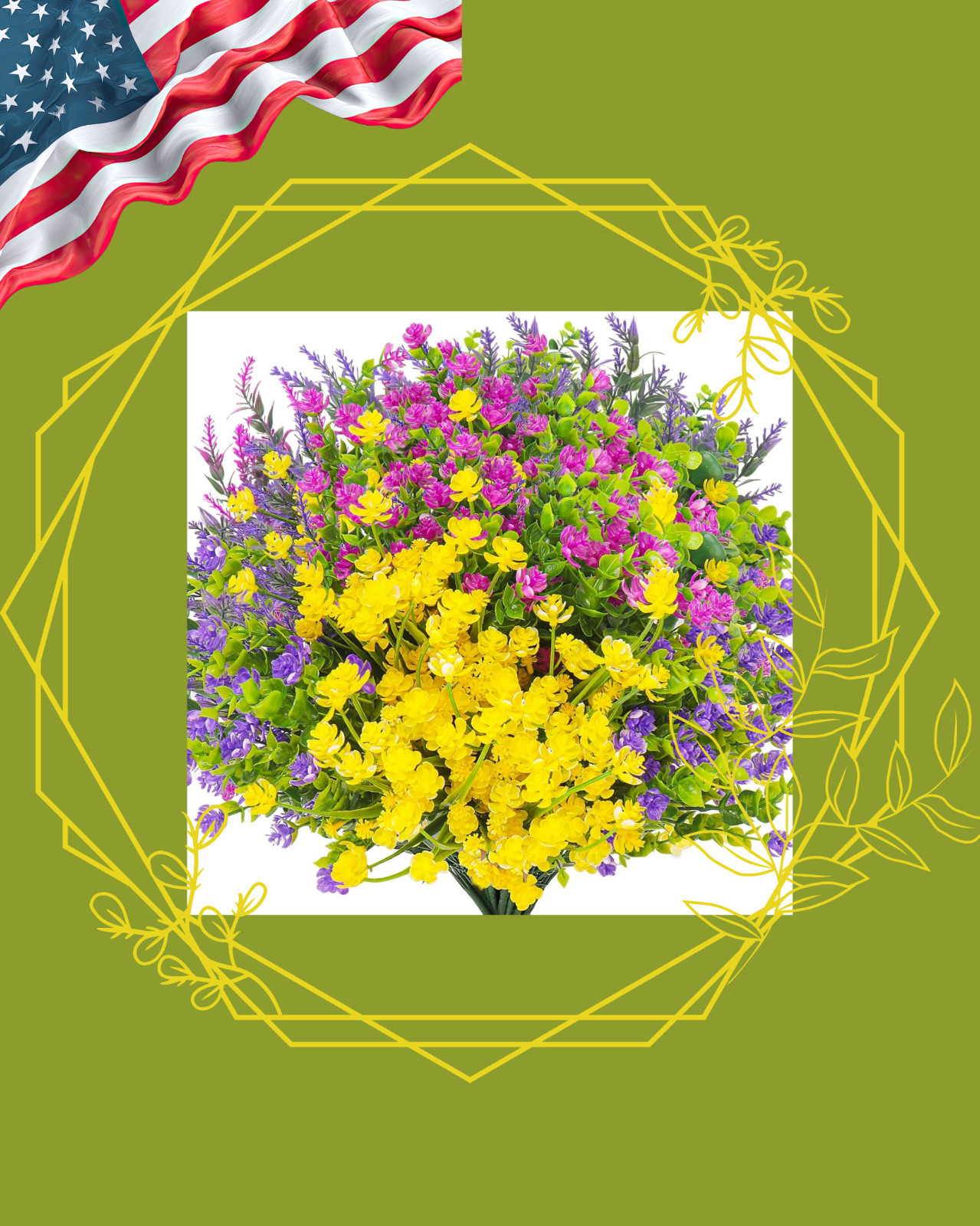 24 Bundles Artificial Flowers Outdoors Faux Plants UV Resistant Fake Flowers Fau