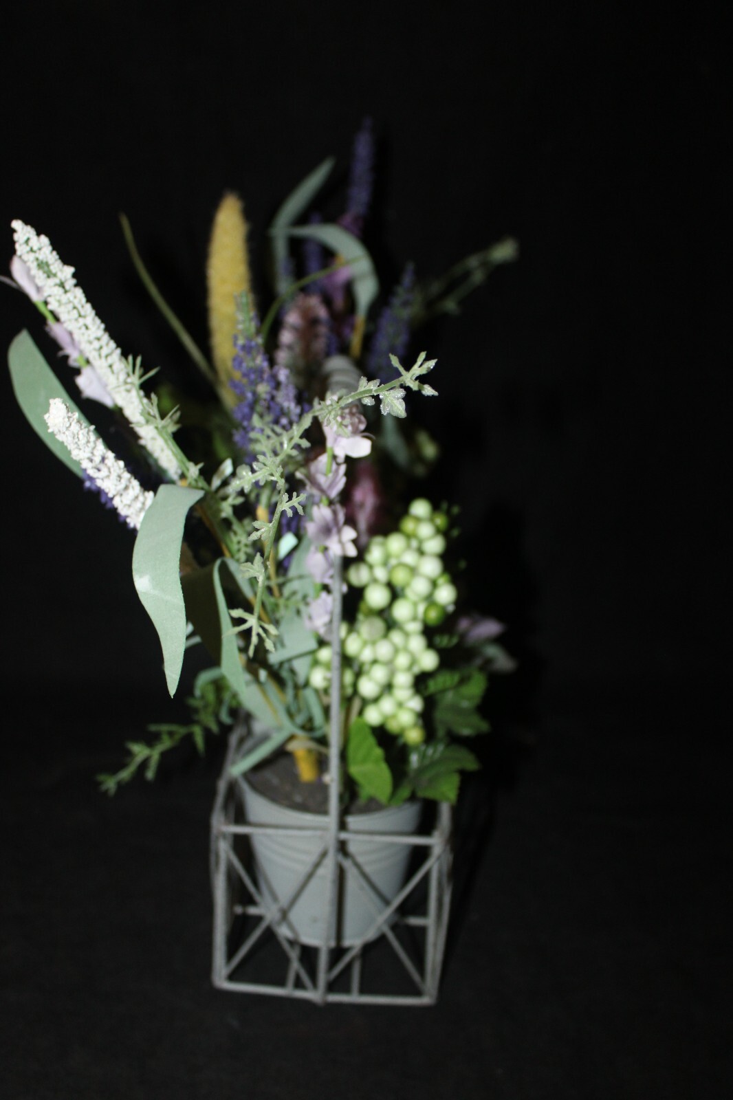 Mixed Artificial Succulent Arrangement in Metal Planter