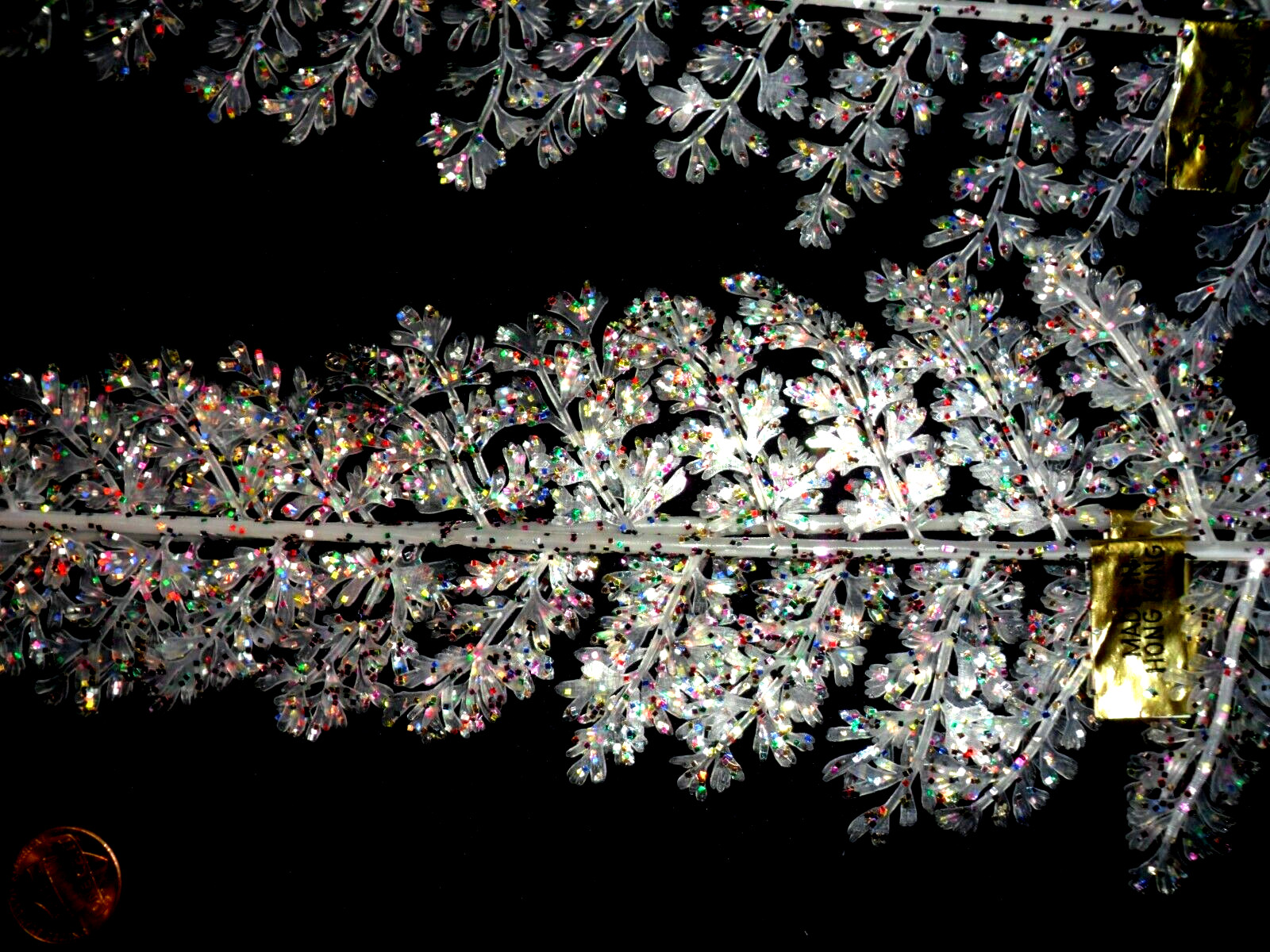 Plastic Multi Color Mica Fern leaves – Vintage