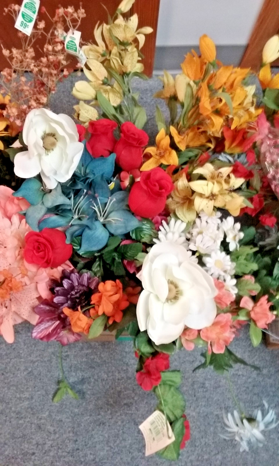 Artificial Flowers Group Realistic Fake Colorful Summer Flowers with Stems NWT