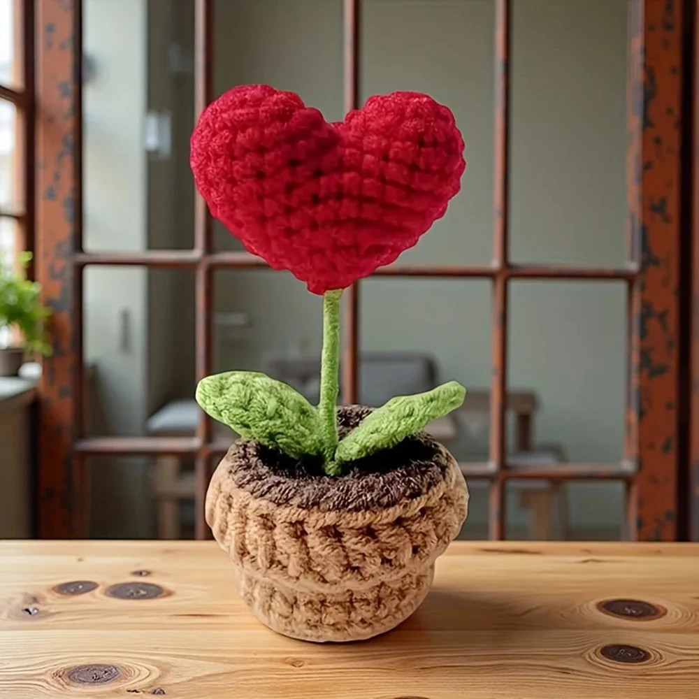 Hook Woven Finished Small Potted Plant Simulation Flower Potted Plant Flower