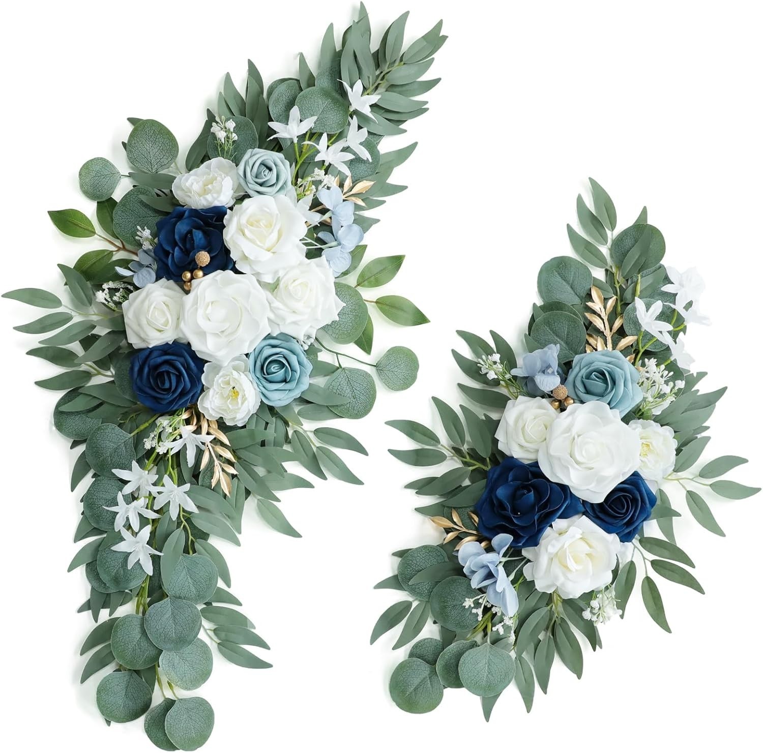 Artificial Dusty Blue Wedding Arch Flower Swags Set of 2 for Wedding Welcome …