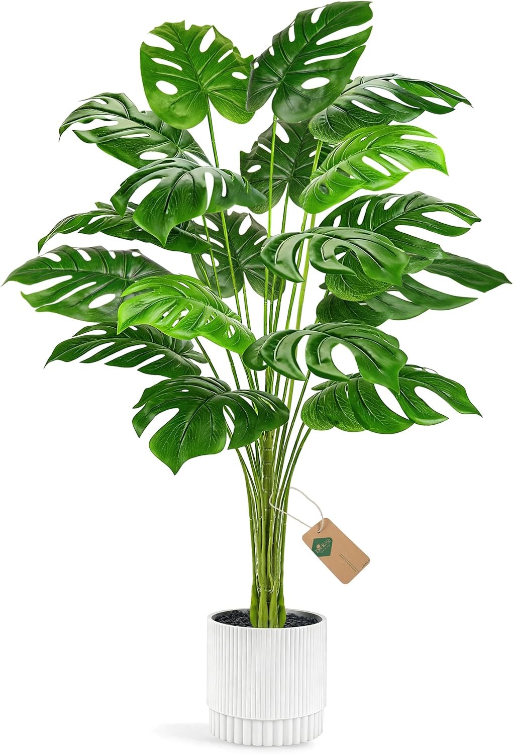 28″ Fake Plants Large Artificial Monstera Faux Potted Plants Indoor Tall Outdoor