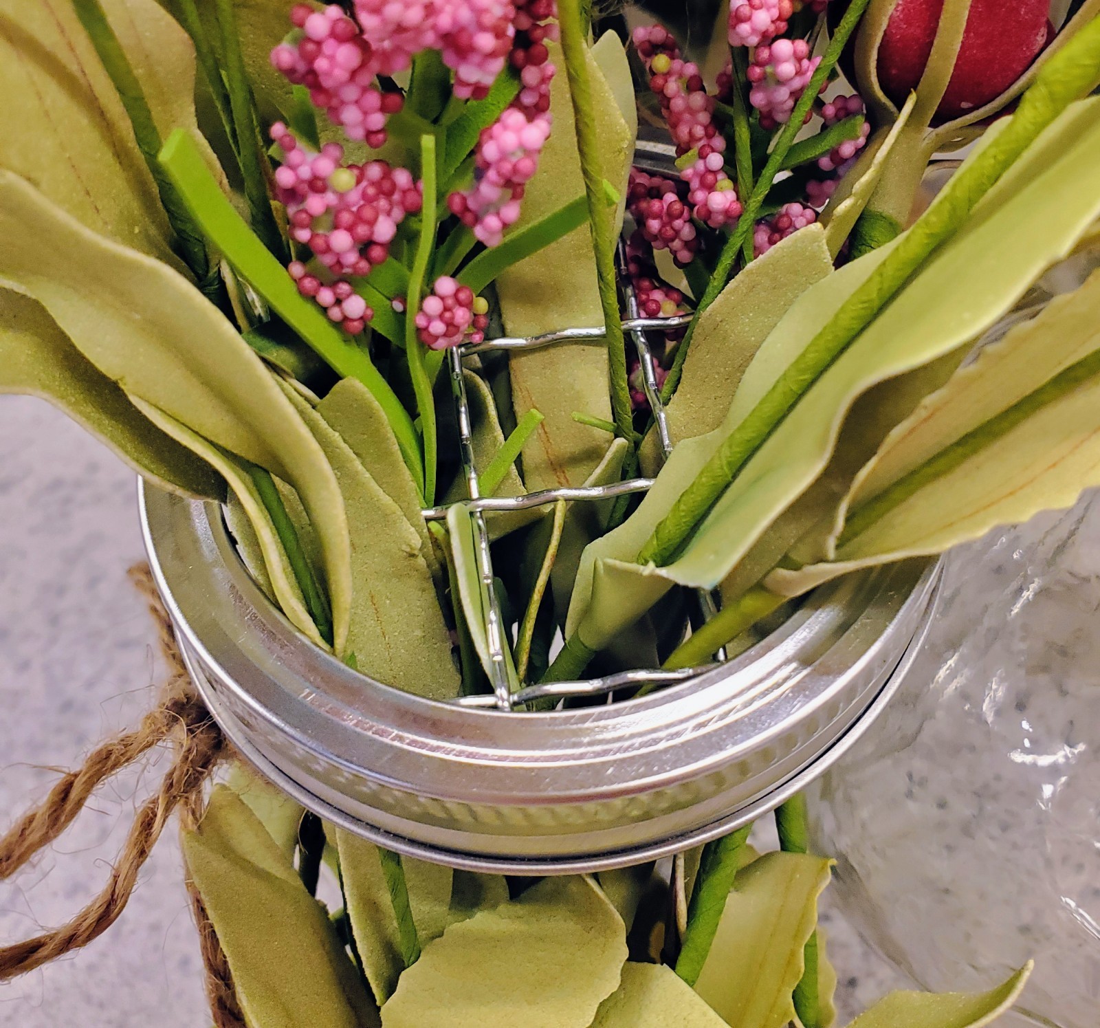 3 Mason Ball Canning Jar FLOWER Bouquet Vase FROG LID Tea Party Shower Wedding