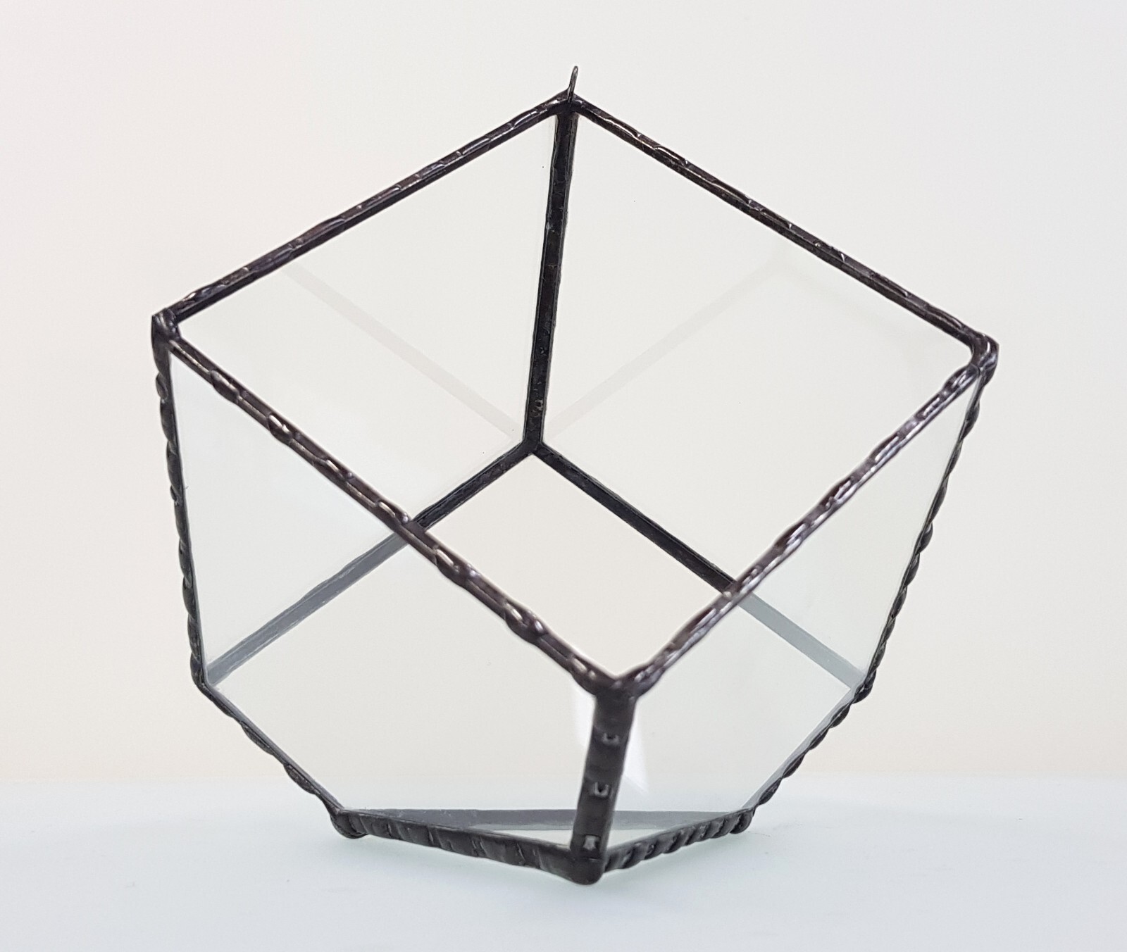 Stained Glass Terrarium Geometric Transparent 3 mm Hand Made Planter For Indoor