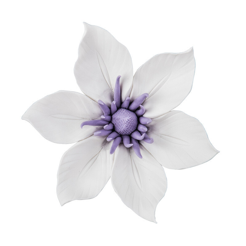 Porcelain Ceramic Flowers 3D Clematis Wall Decor Hangings Study Living Room