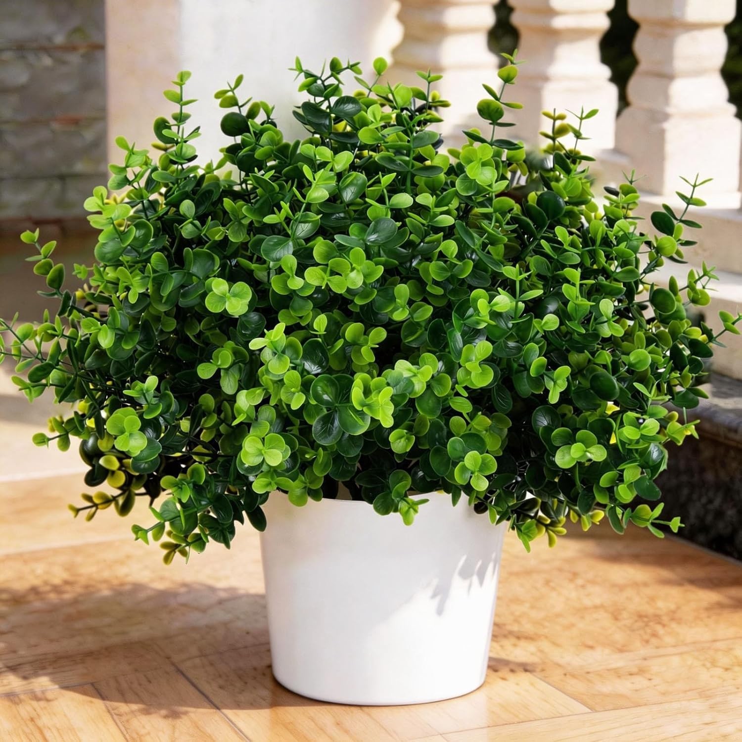 10 Pack Artificial Boxwood Stems Outdoors Unfading in The Sun Plastic Faux