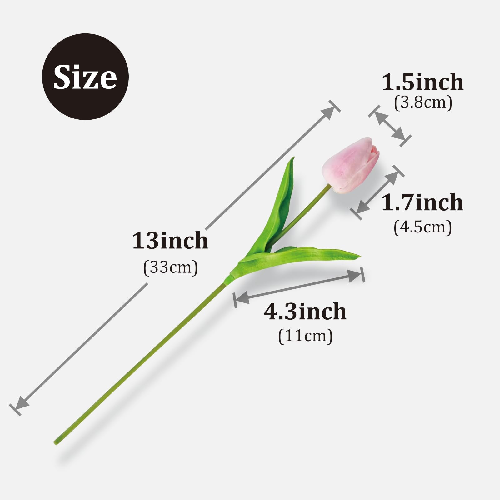 20 Pcs 13” Real Touch Pink Tulips Artificial Flowers, Latex Pu Fake Faux Life…